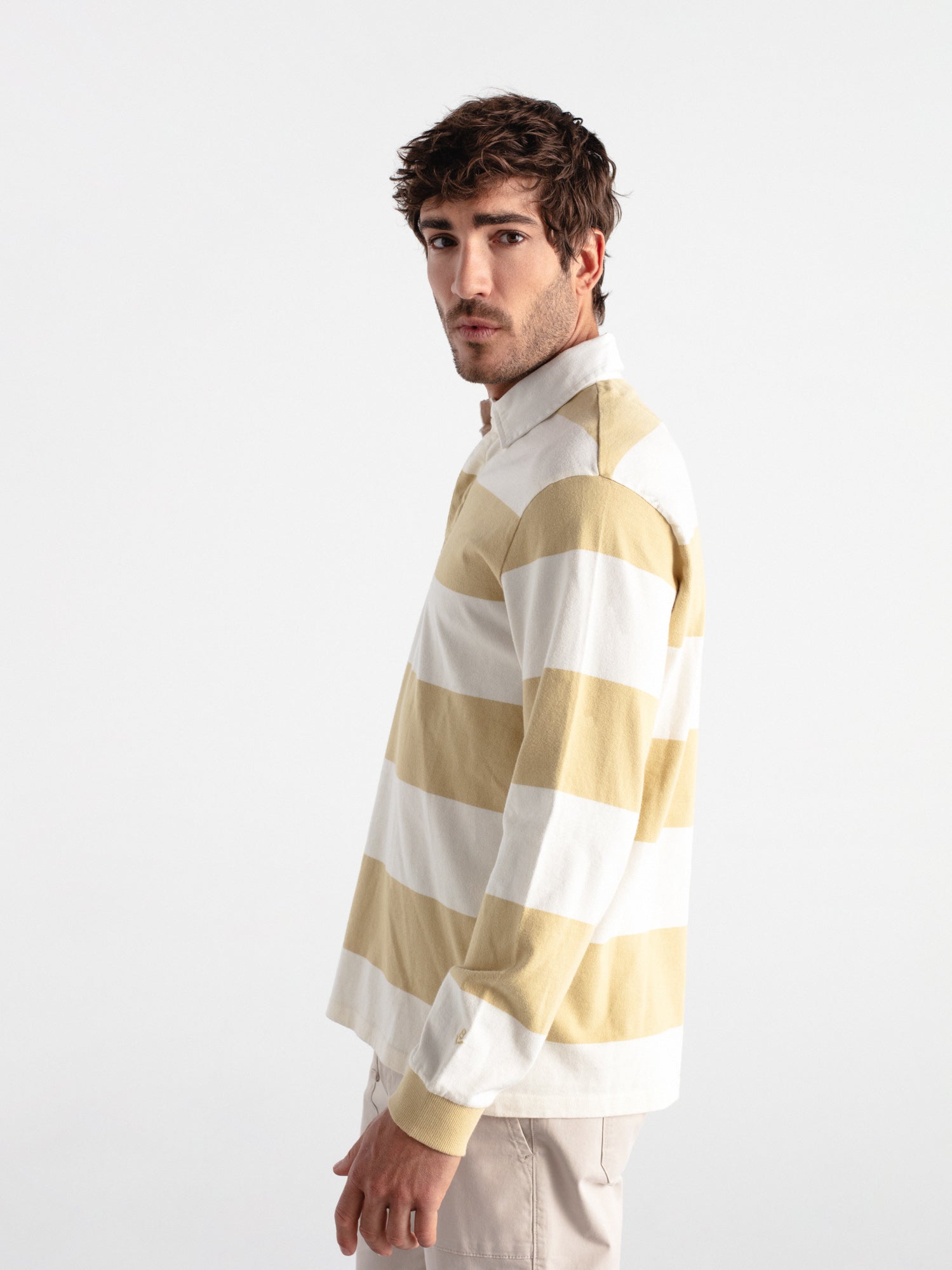 Relaxed fit striped polo shirt