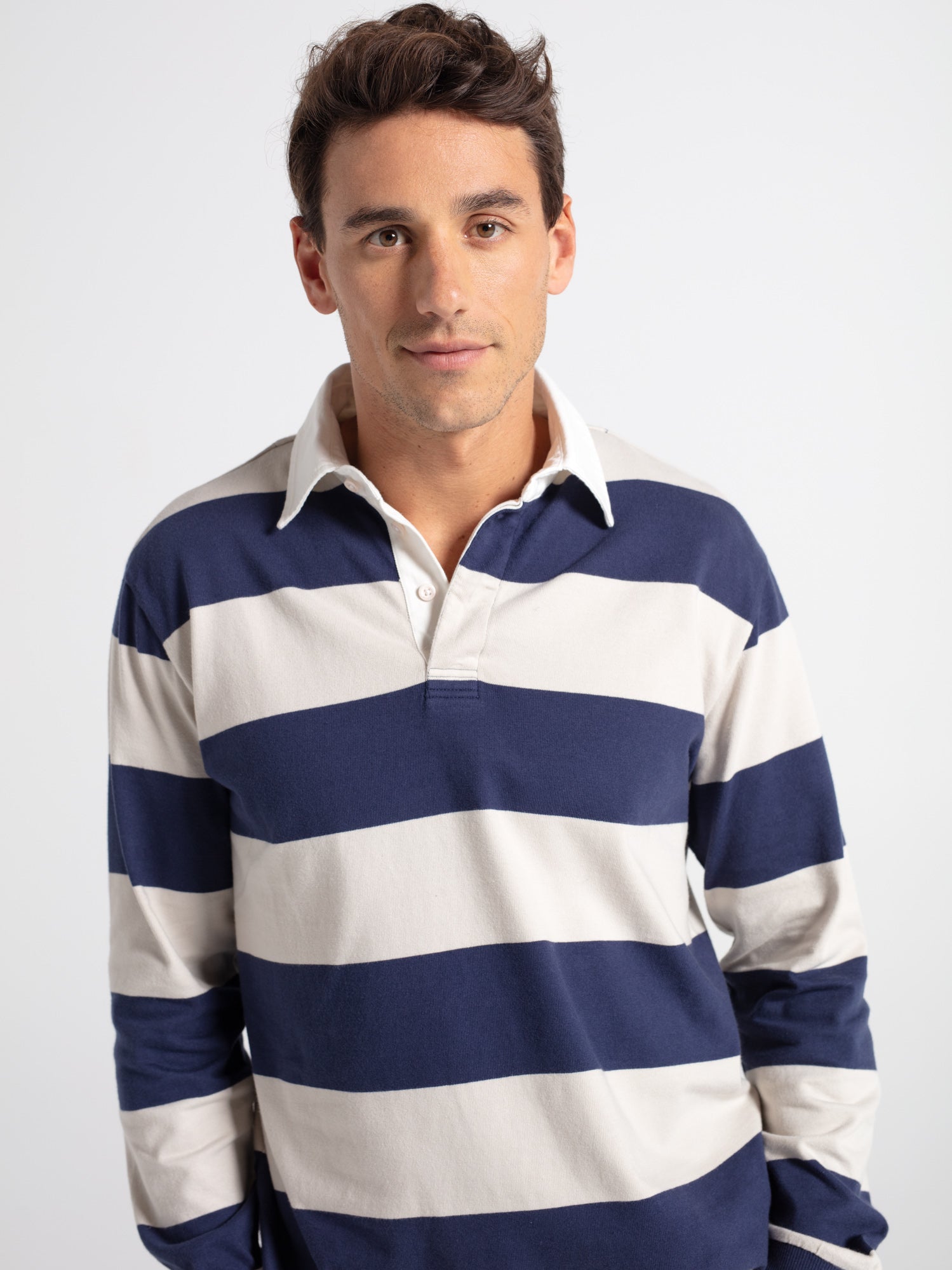 Polo algodón de rayas manga larga