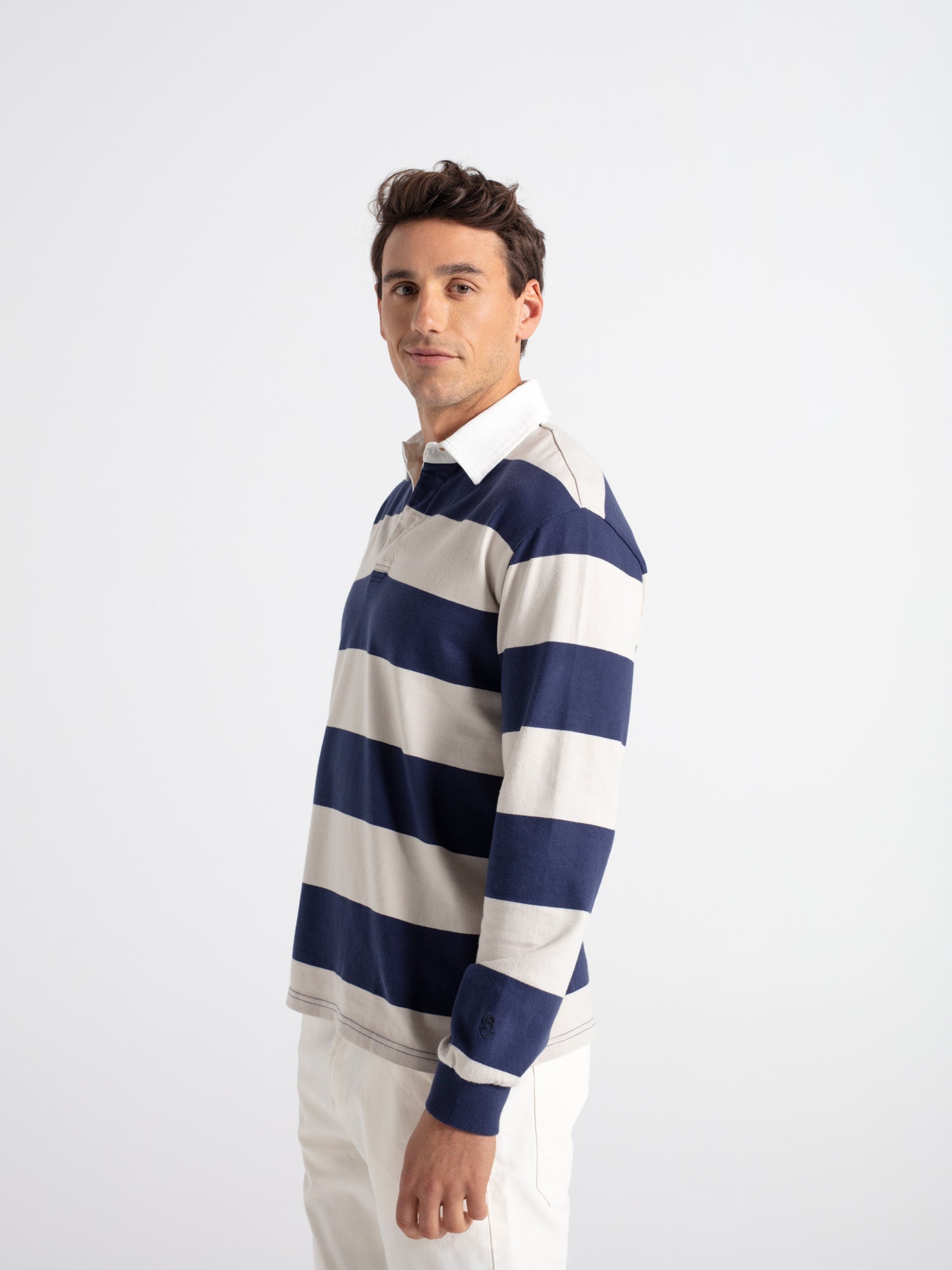 Polo algodón de rayas manga larga