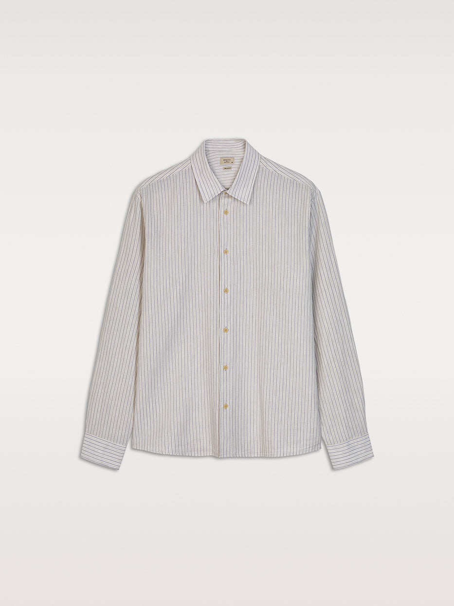 Camisa oversize lino rayas