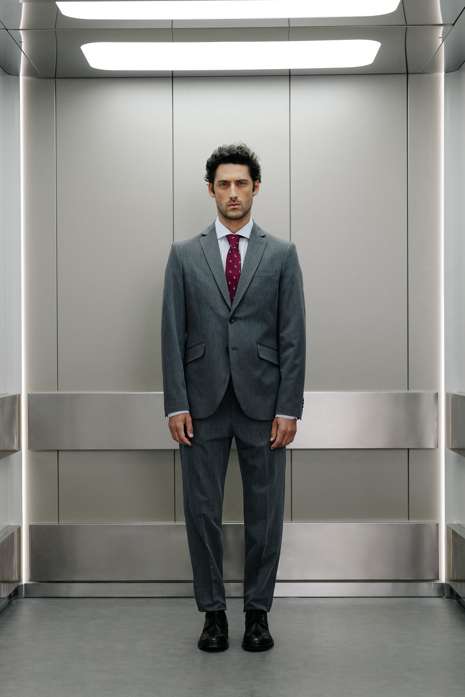 Pantalón de traje skinny fit liso