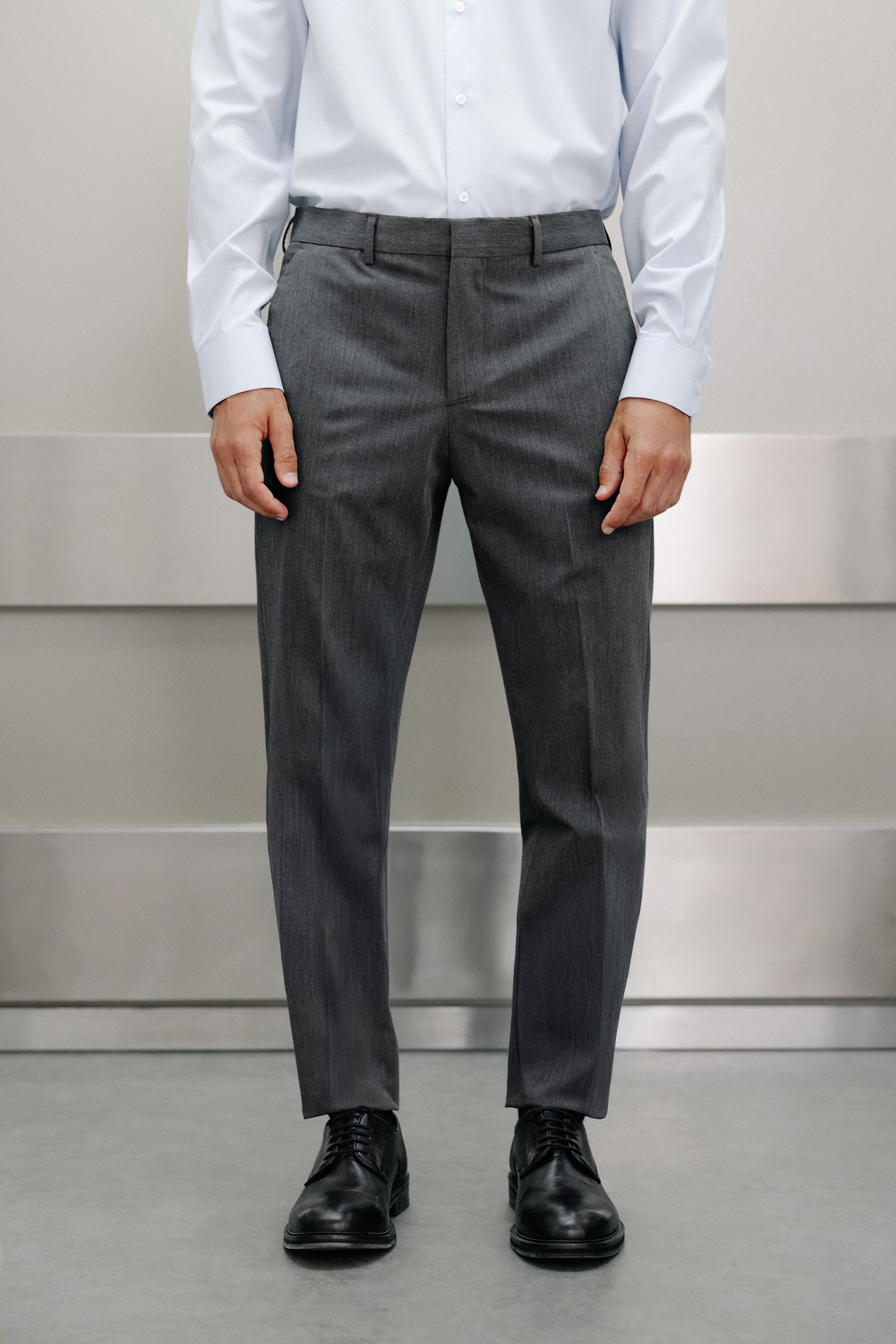 Pantalón de traje skinny fit liso