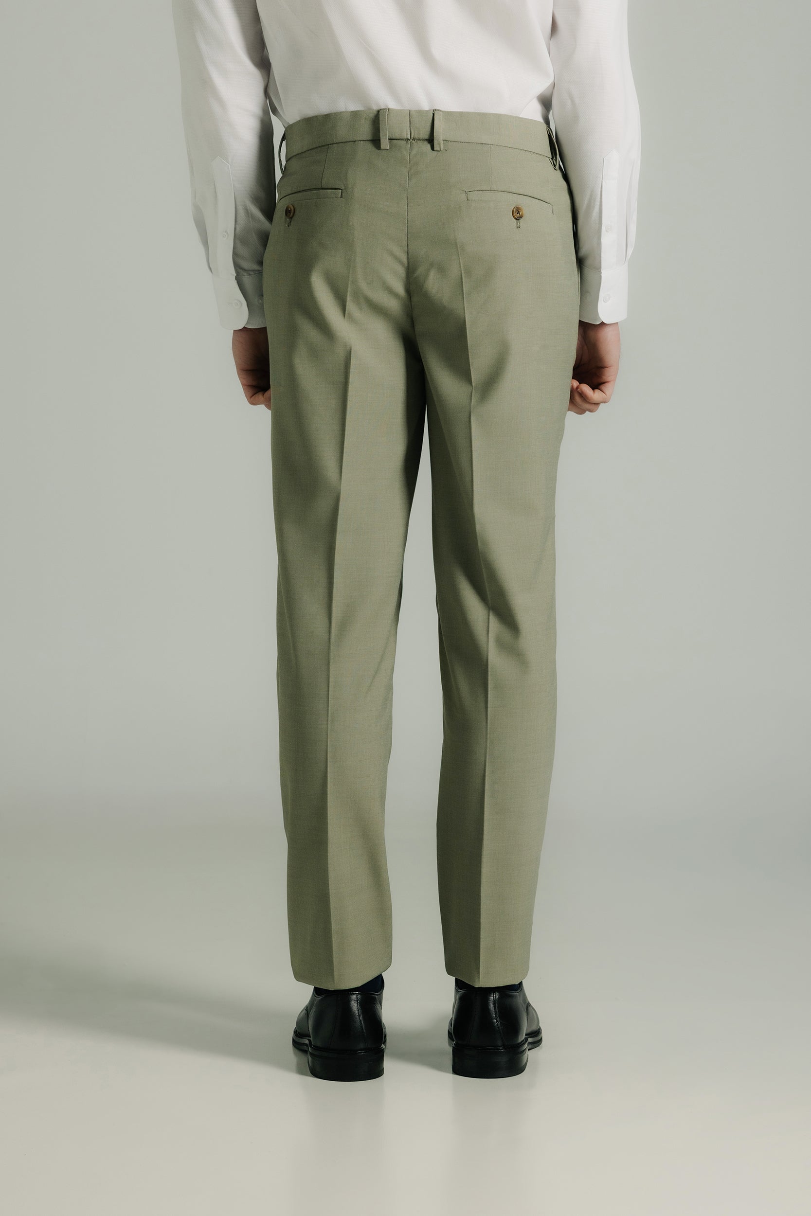 Plain-fronted slim-fit suit trousers