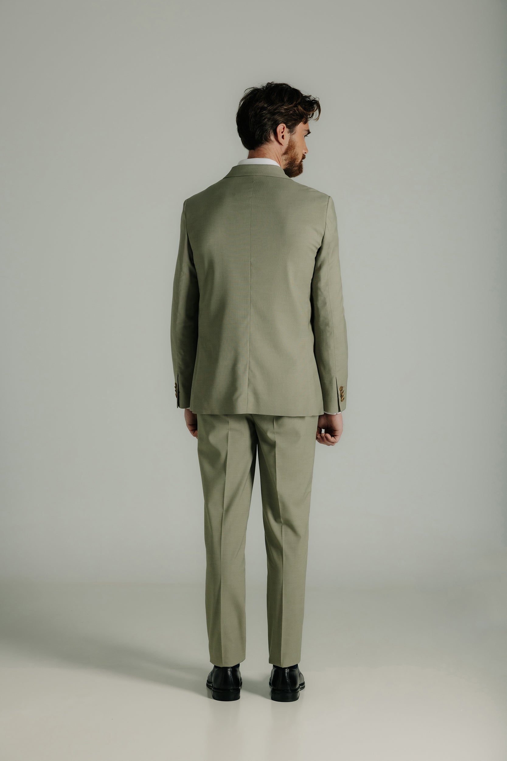 Plain-fronted slim-fit suit trousers