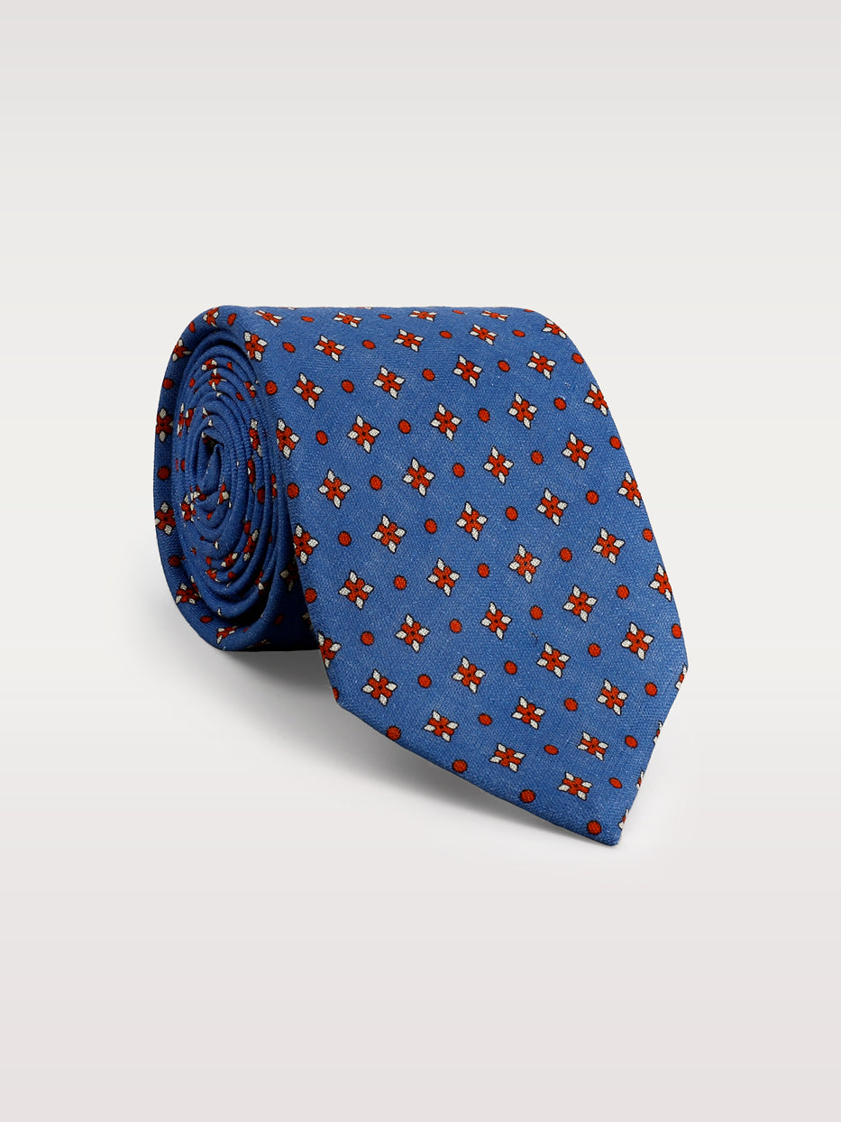 Corbata 100% lino estampada