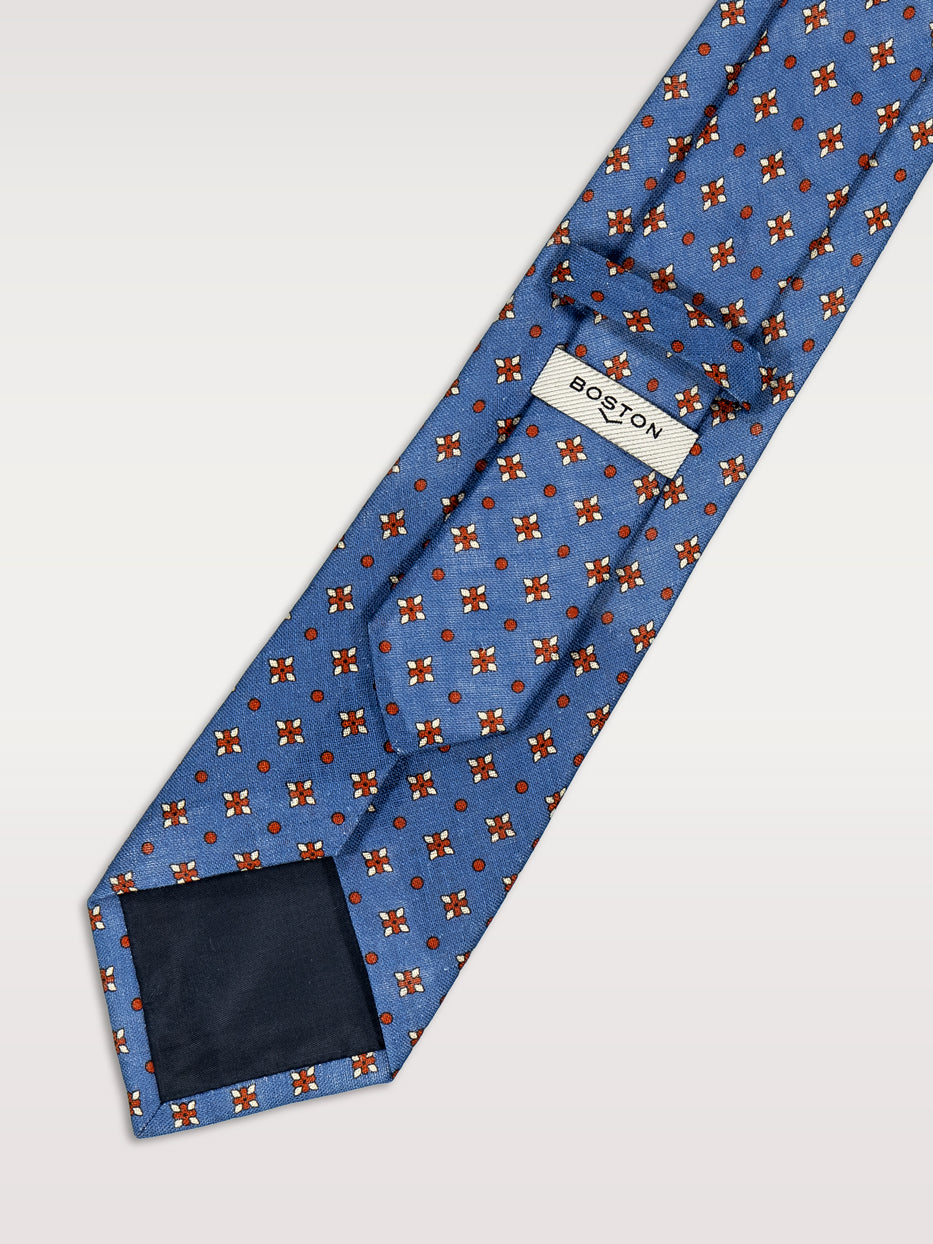 Corbata 100% lino estampada