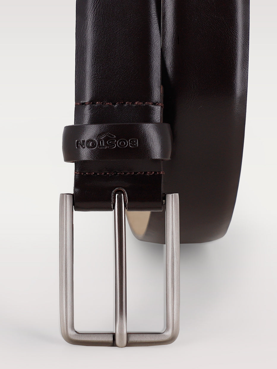 Cinturón vestir de piel liso