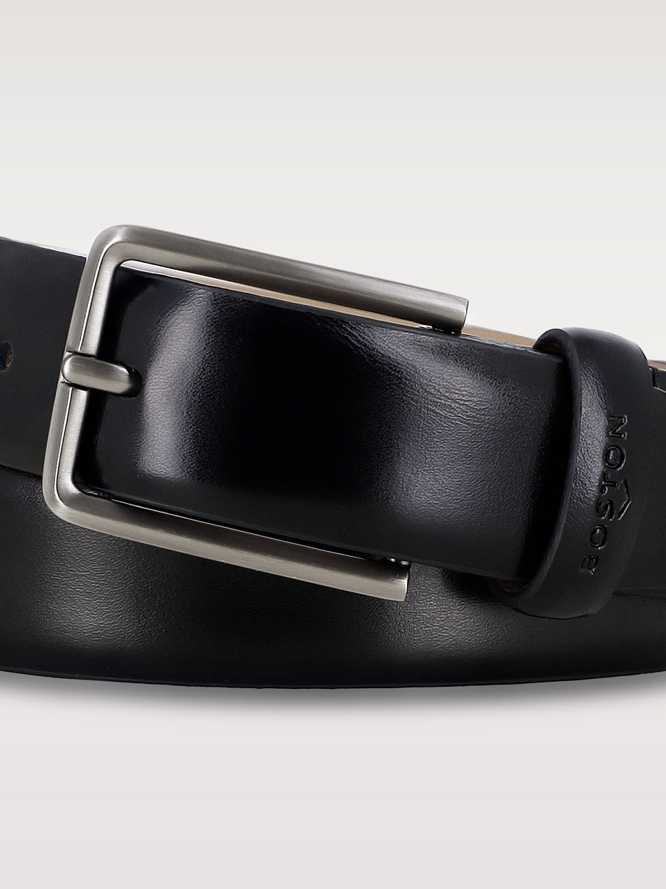 Cinturón vestir de piel liso