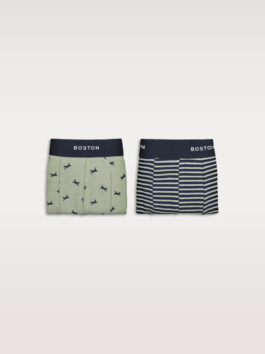 Set boxer estampado/rayas