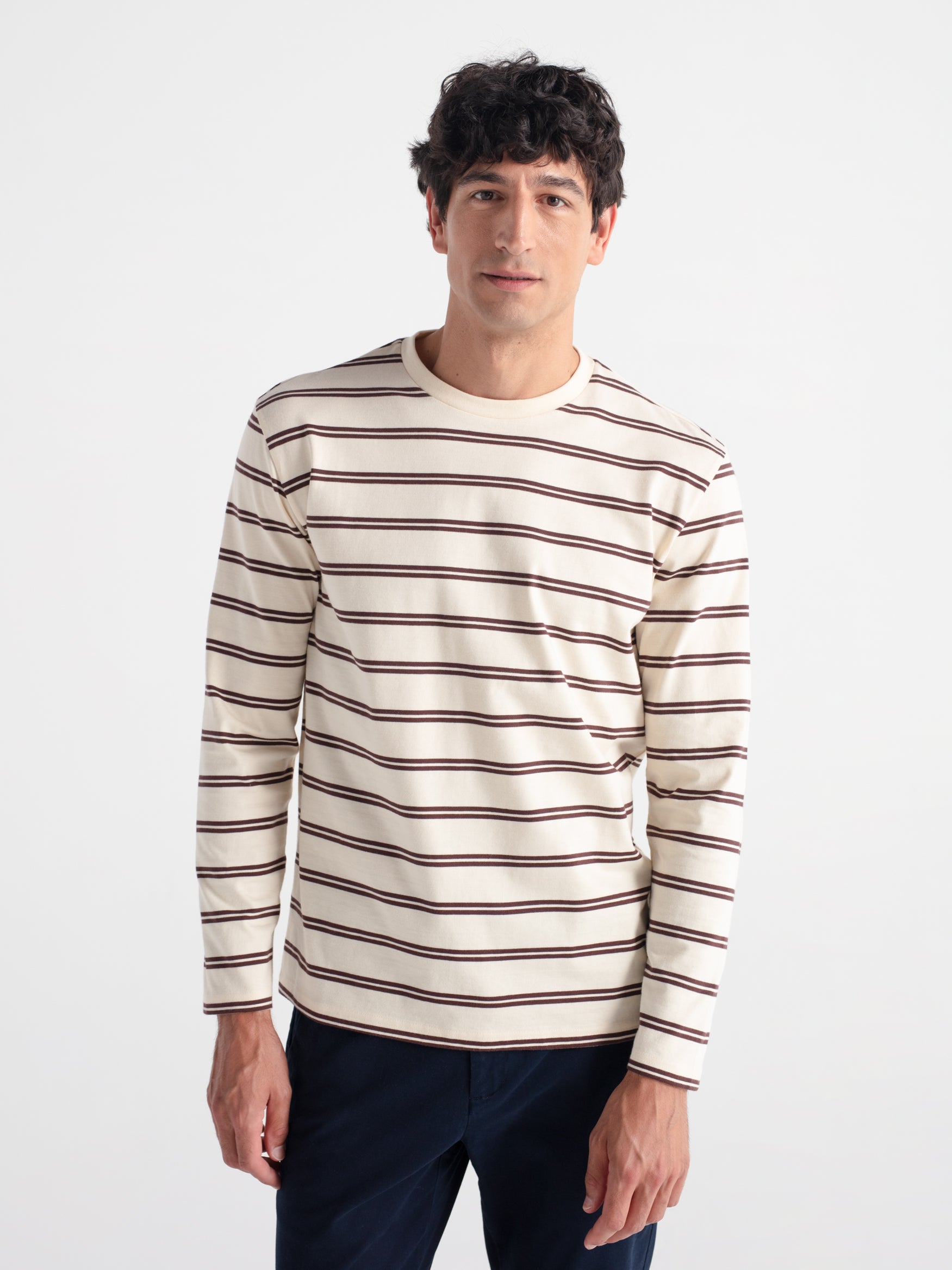 Camiseta maga larga rayas