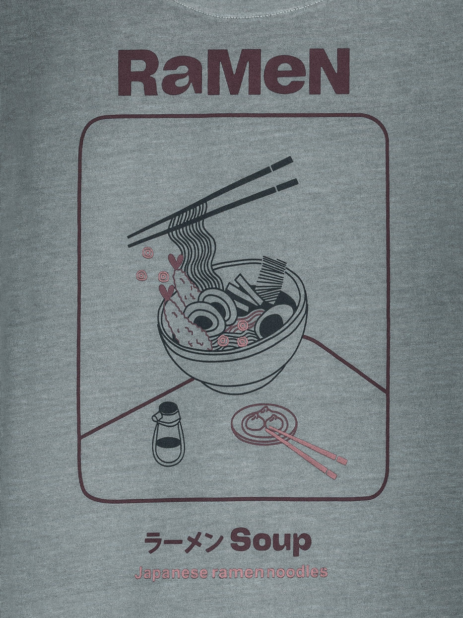 Camiseta oversize gráfica ramen