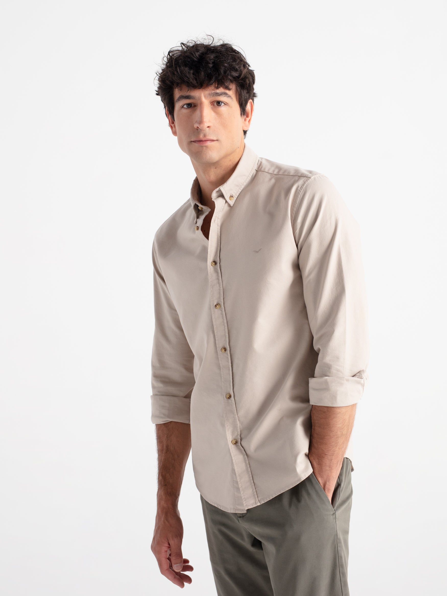 Camisa slim fit oxford algodón