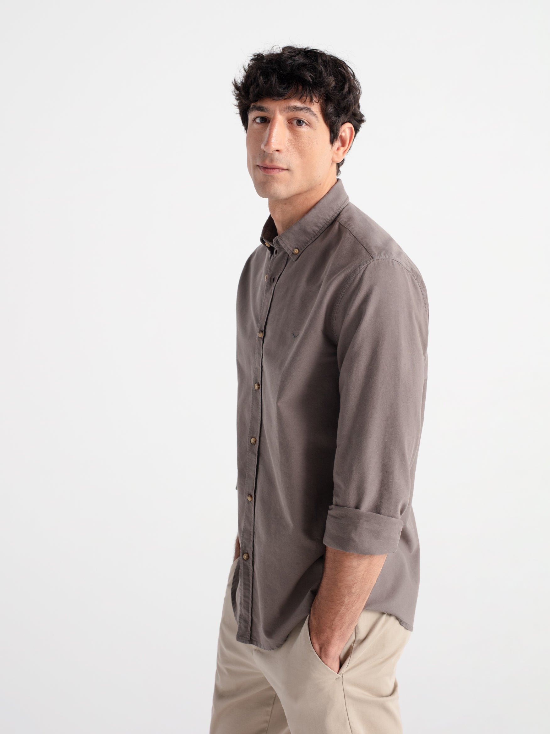 Camisa slim fit oxford algodón