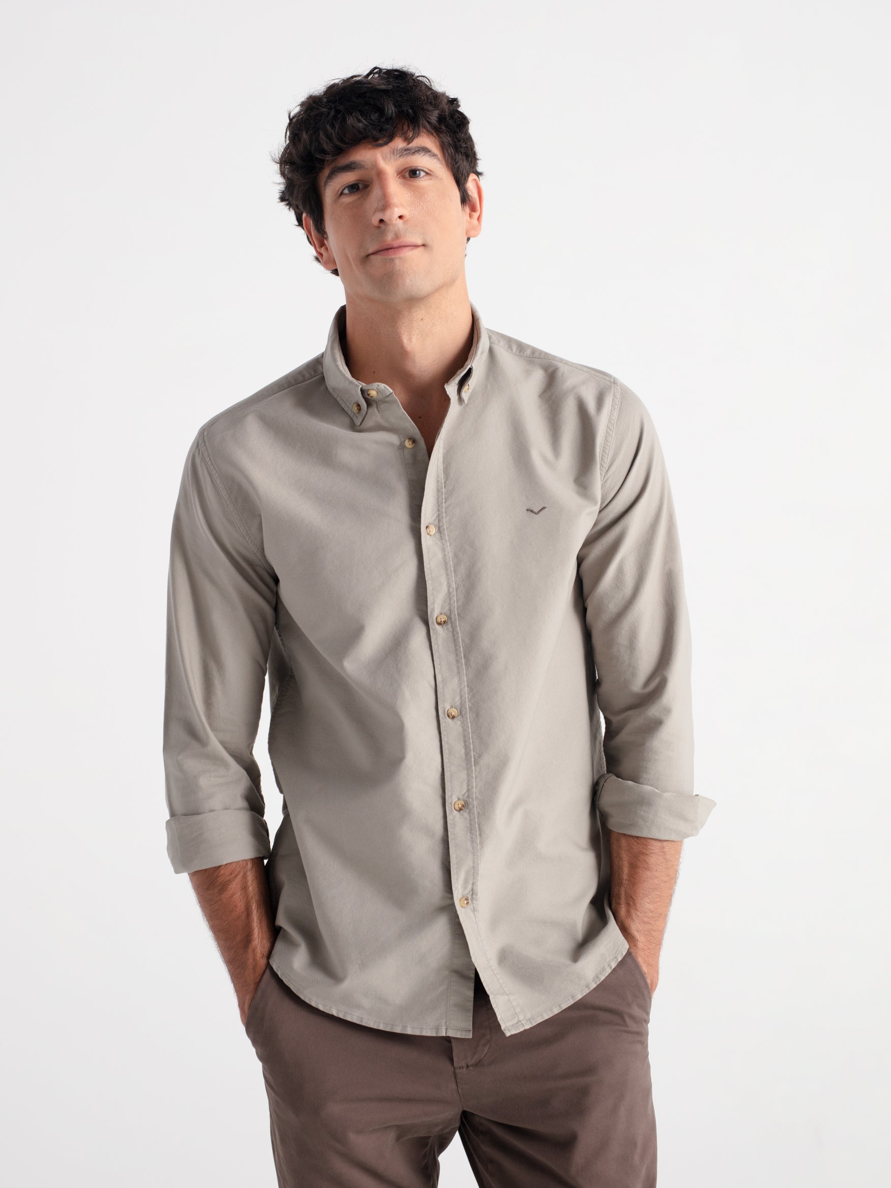 Camisa slim fit oxford algodón
