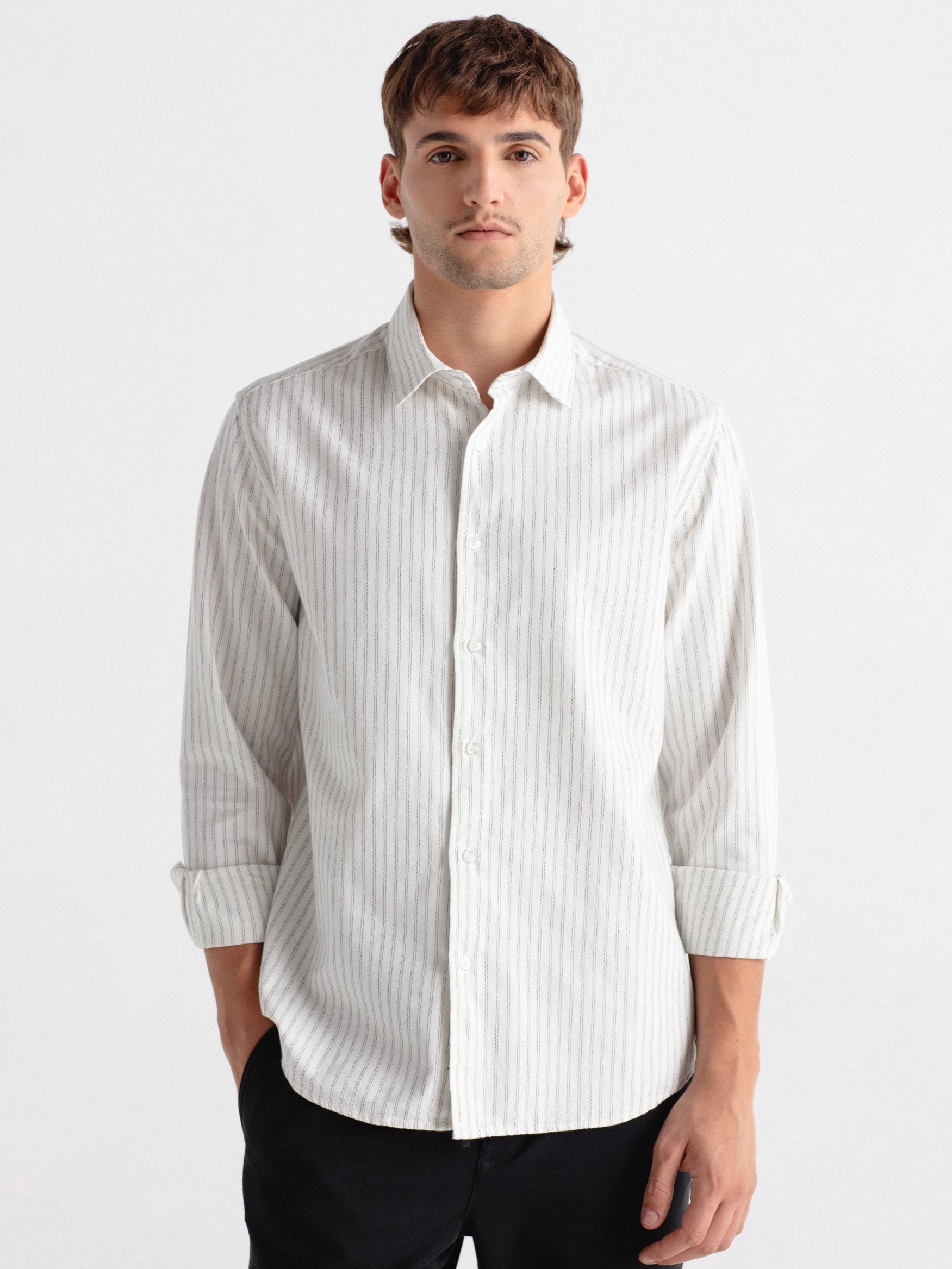 Camisa regular rayas smart