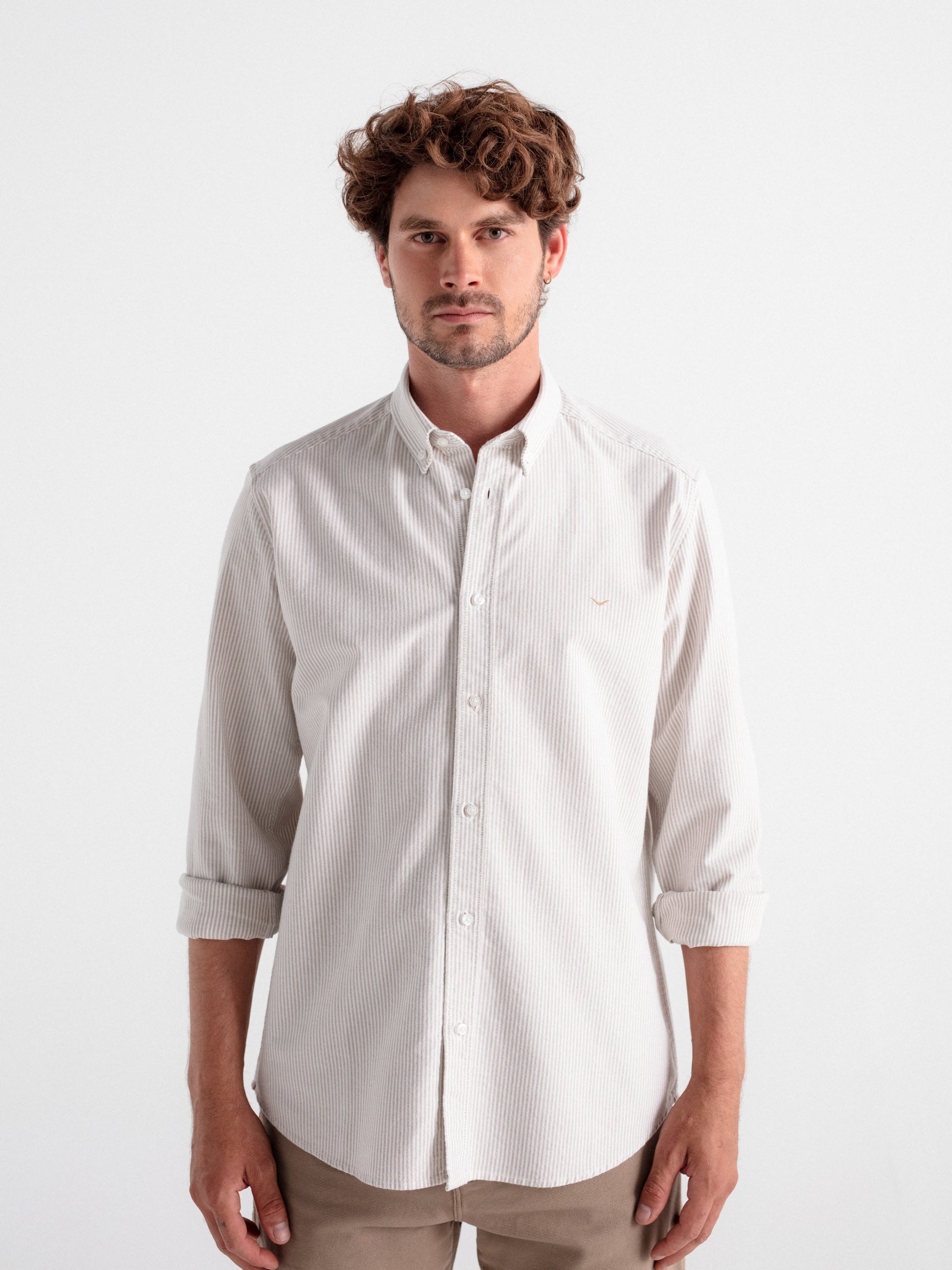 Camisa regular oxford rayas