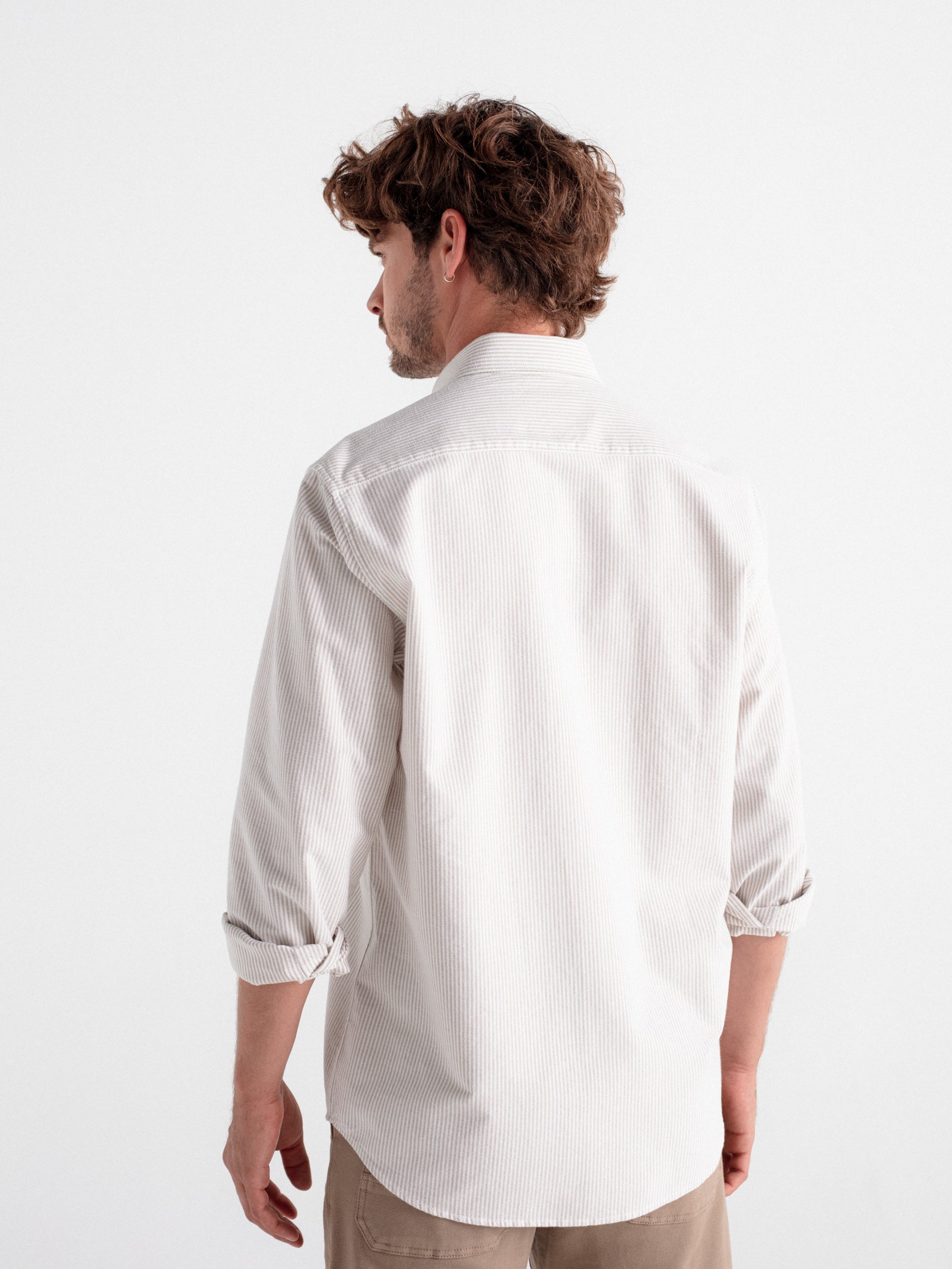 Camisa regular oxford rayas