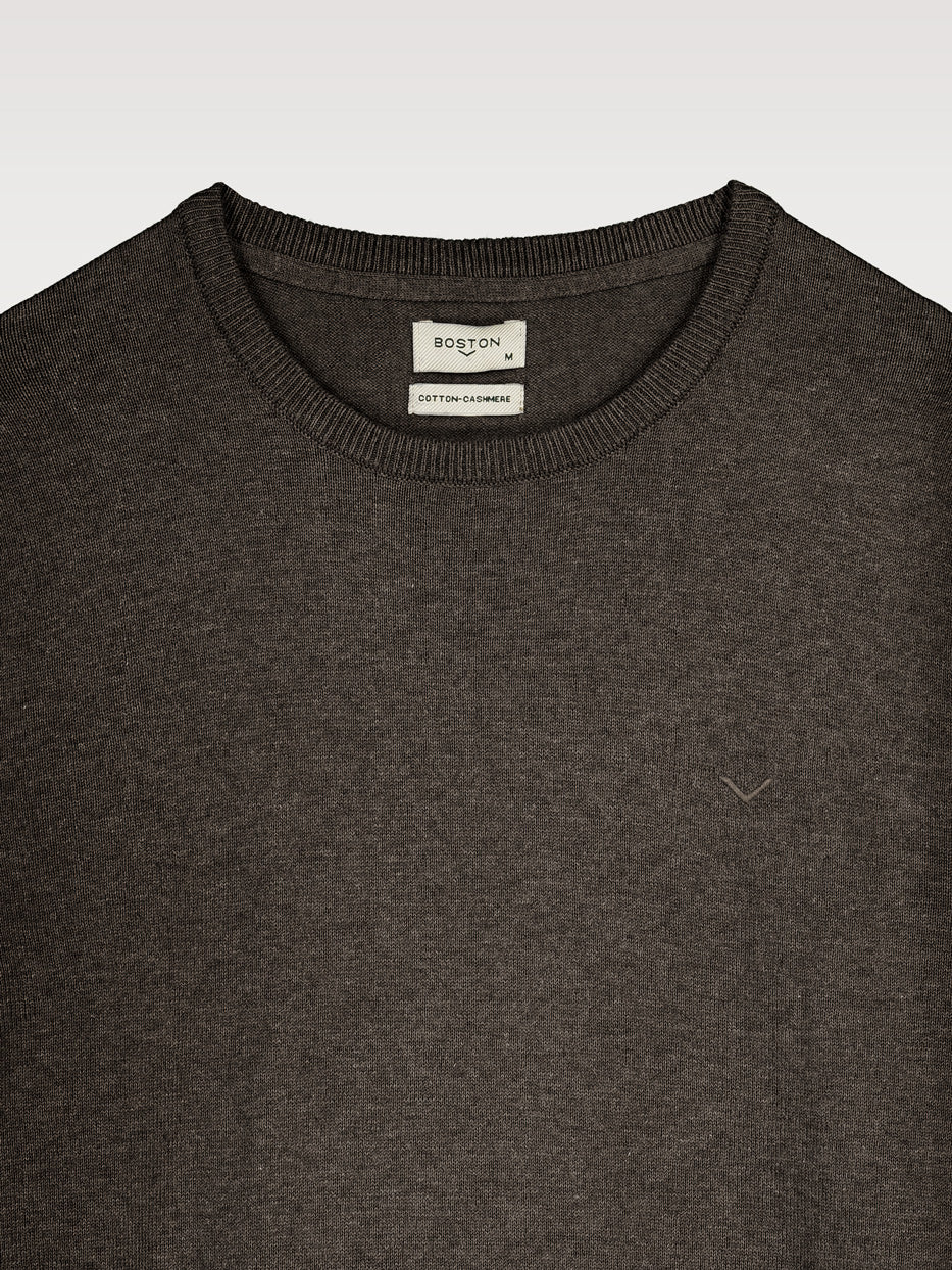 Jersey con cashmere cuello caja