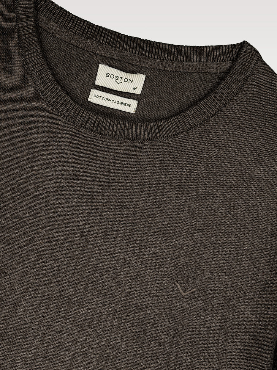 Jersey con cashmere cuello caja