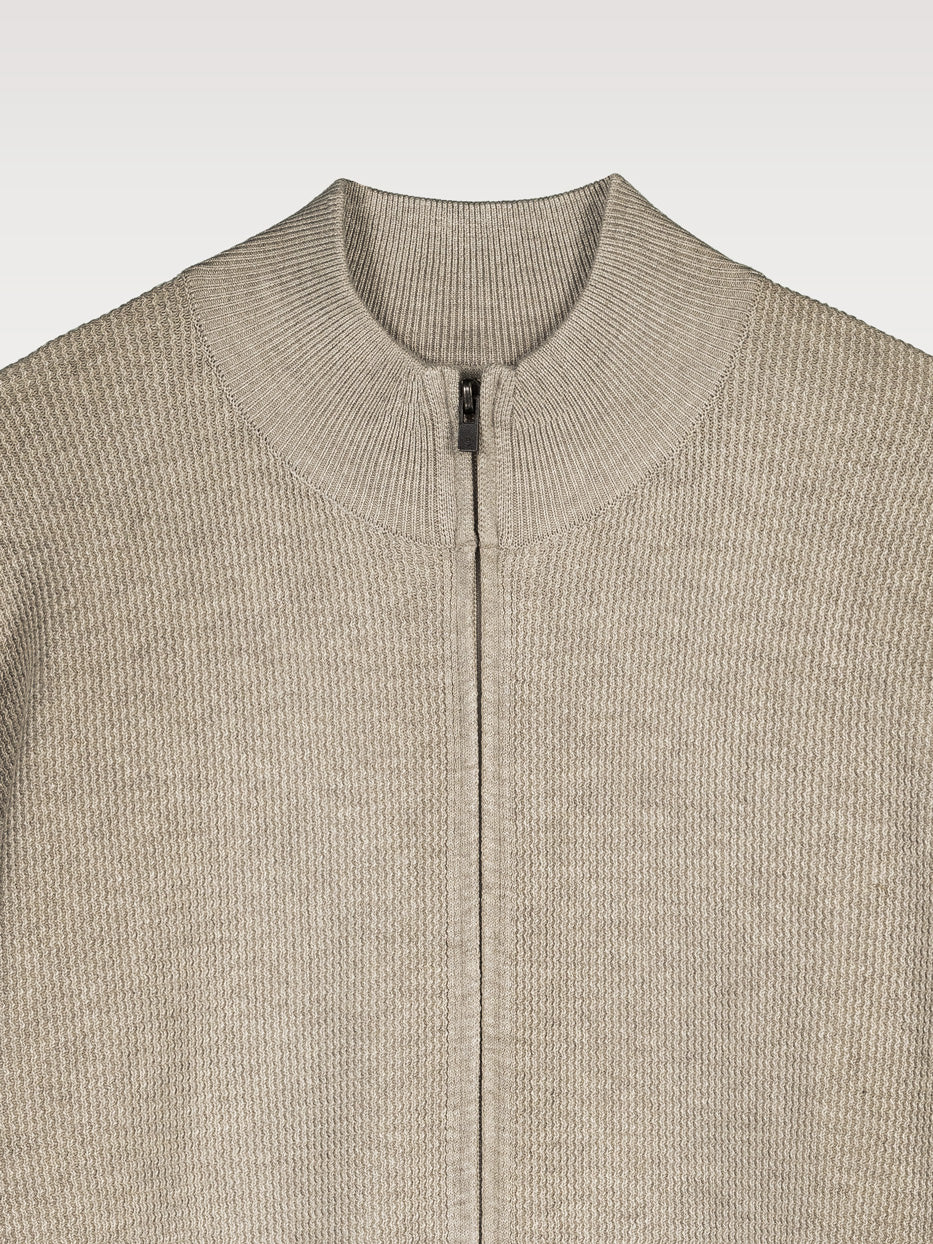 Cárdigan cuello chimenea estructura