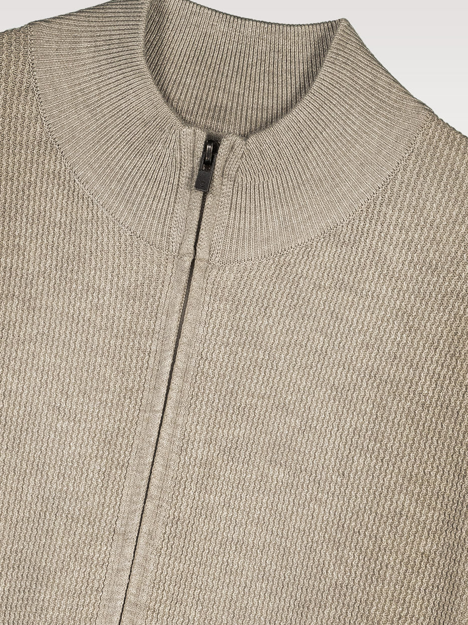 Cárdigan cuello chimenea estructura