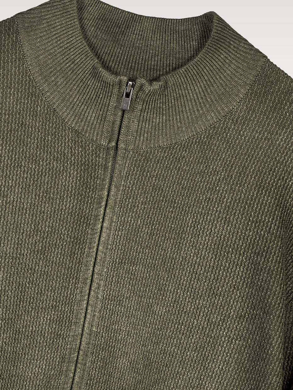 Cárdigan cuello chimenea estructura