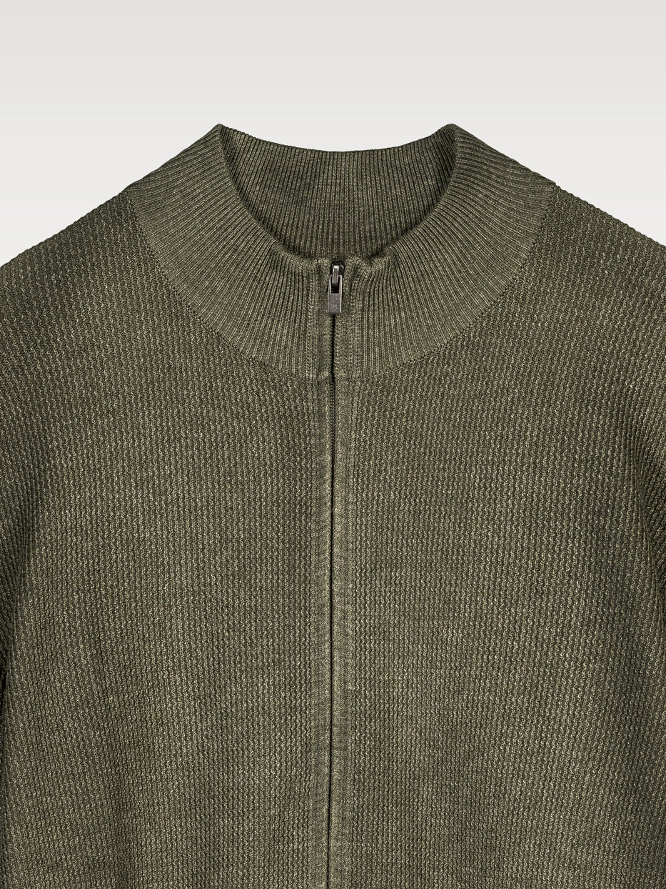 Cárdigan cuello chimenea estructura