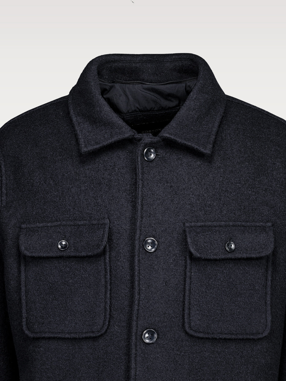 Chaquetón lana con chaleco capucha