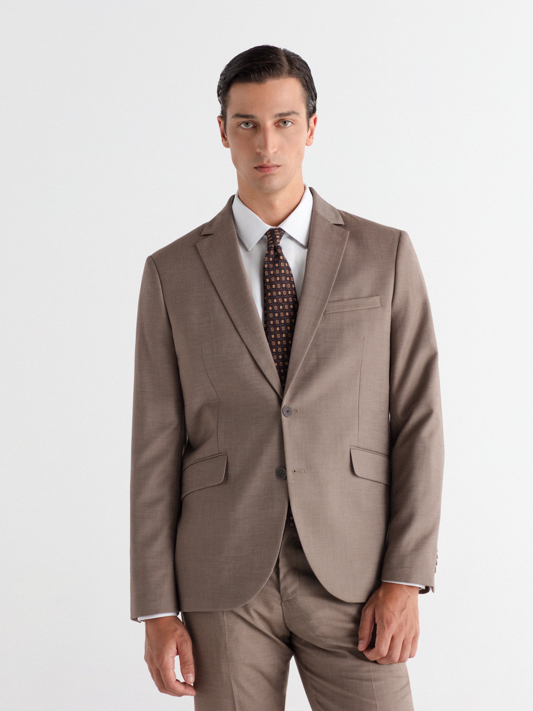 Americana traje slim fit falso liso