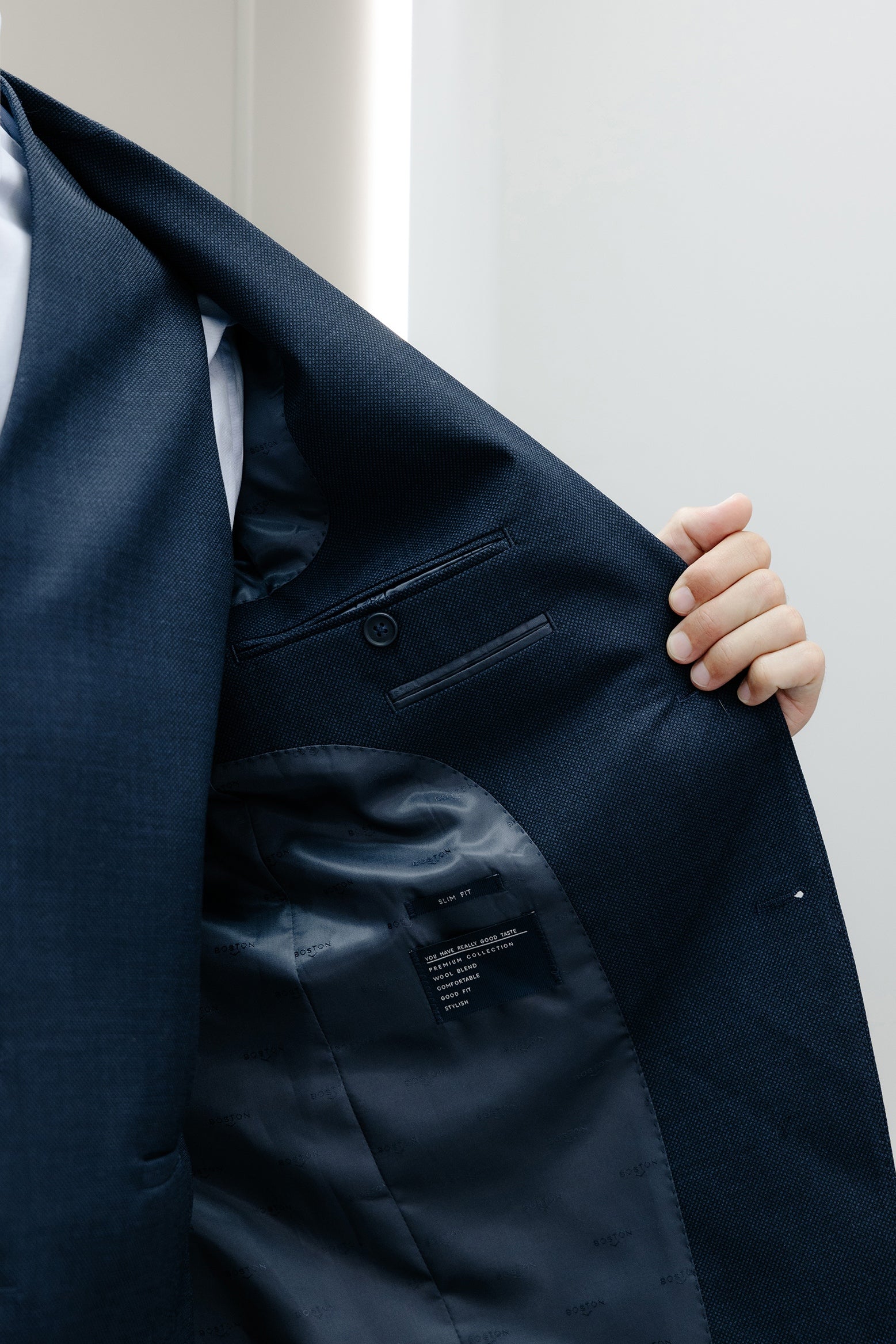 Americana slim fit lana ojo de perdiz