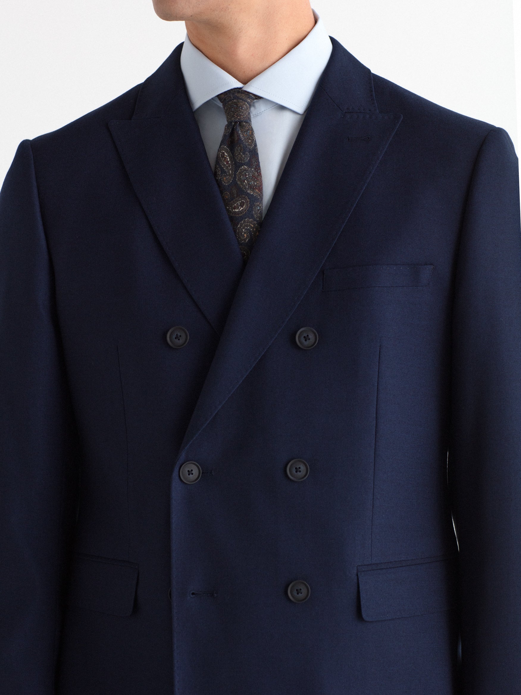 Americana cruzada traje falso liso