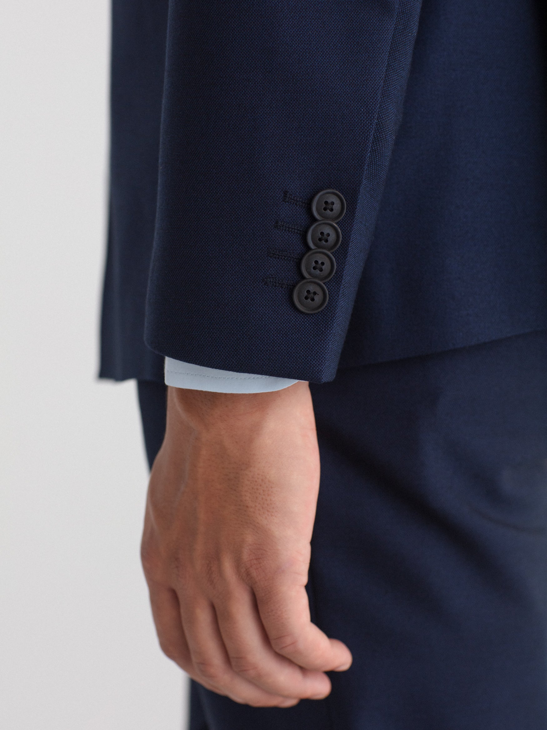 Americana cruzada traje falso liso