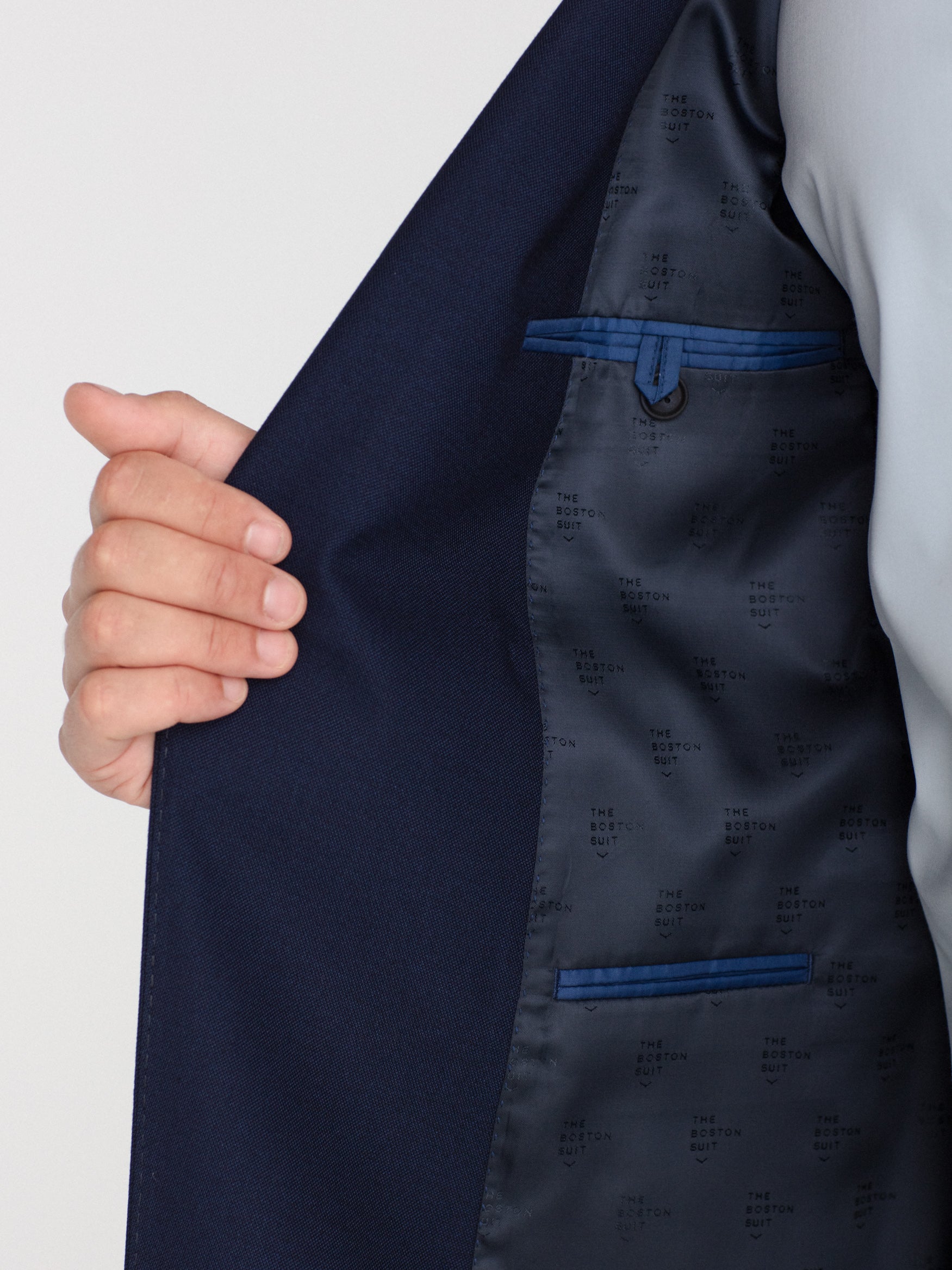 Americana cruzada traje falso liso