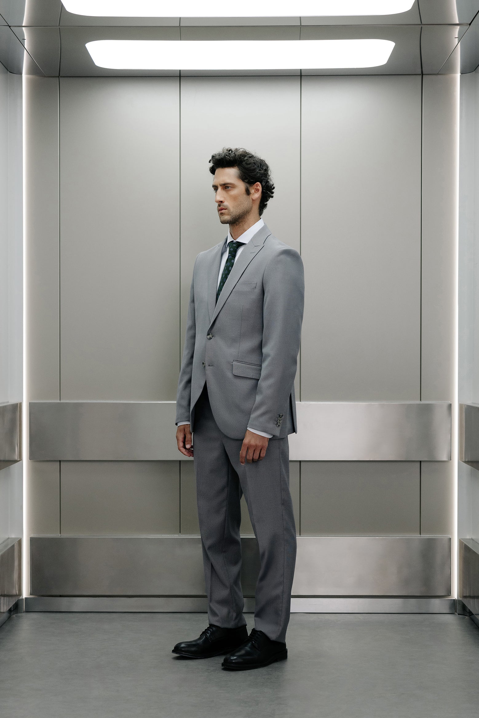 Pantalón traje slim fit lana ojo de perdiz