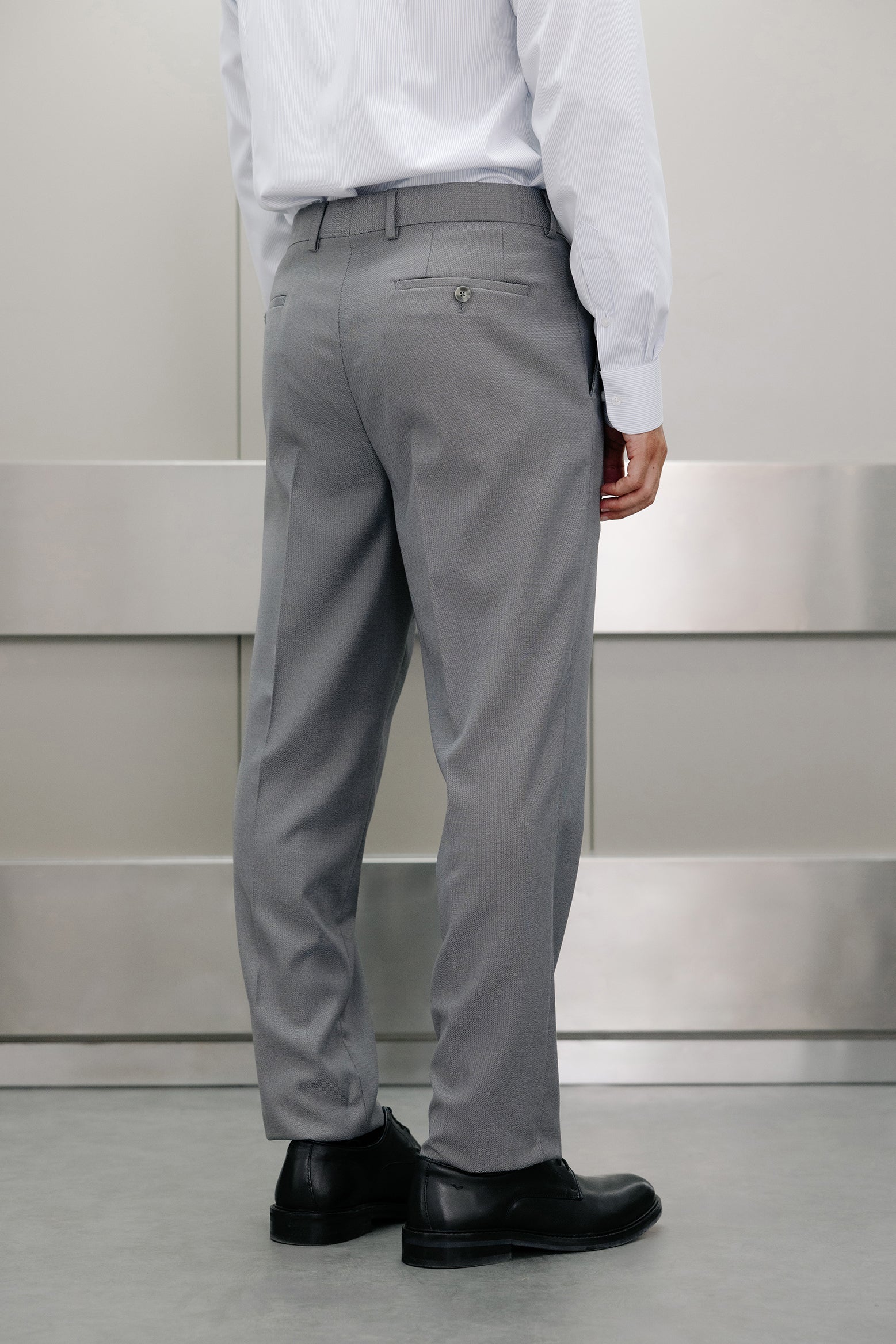 Pantalón traje slim fit lana ojo de perdiz