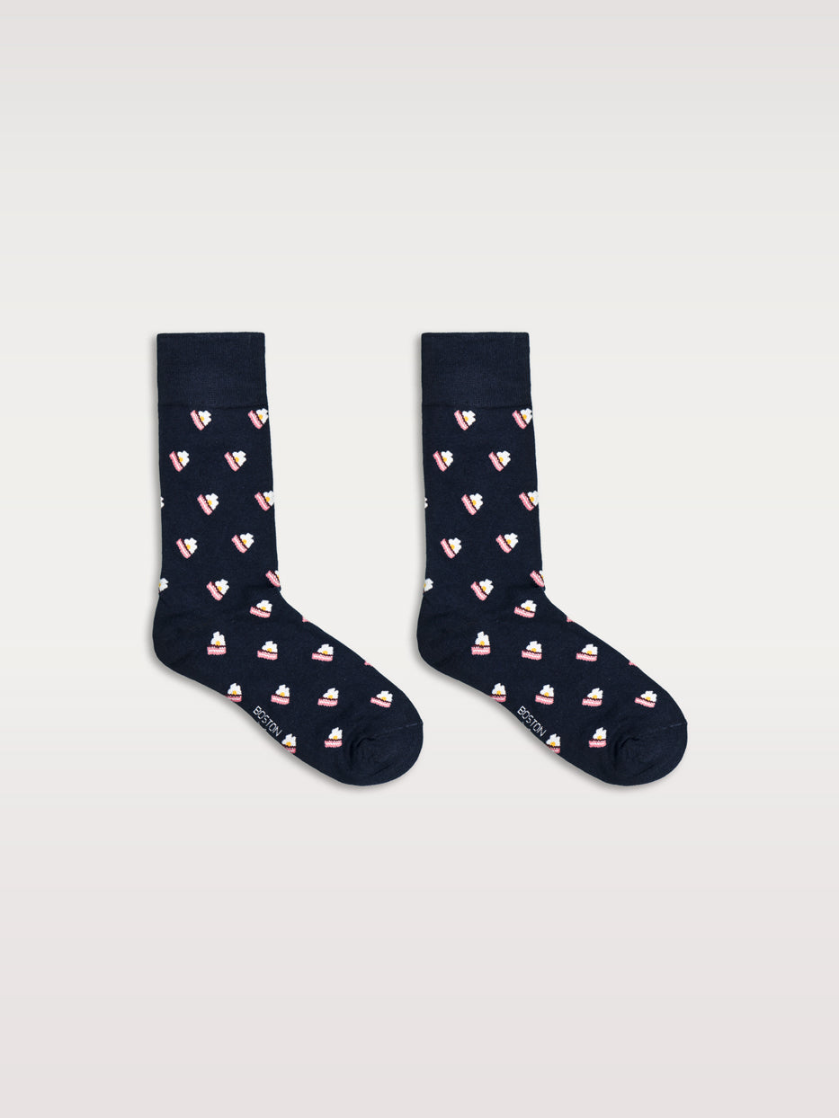 Calcetines estampado bacon y huevo