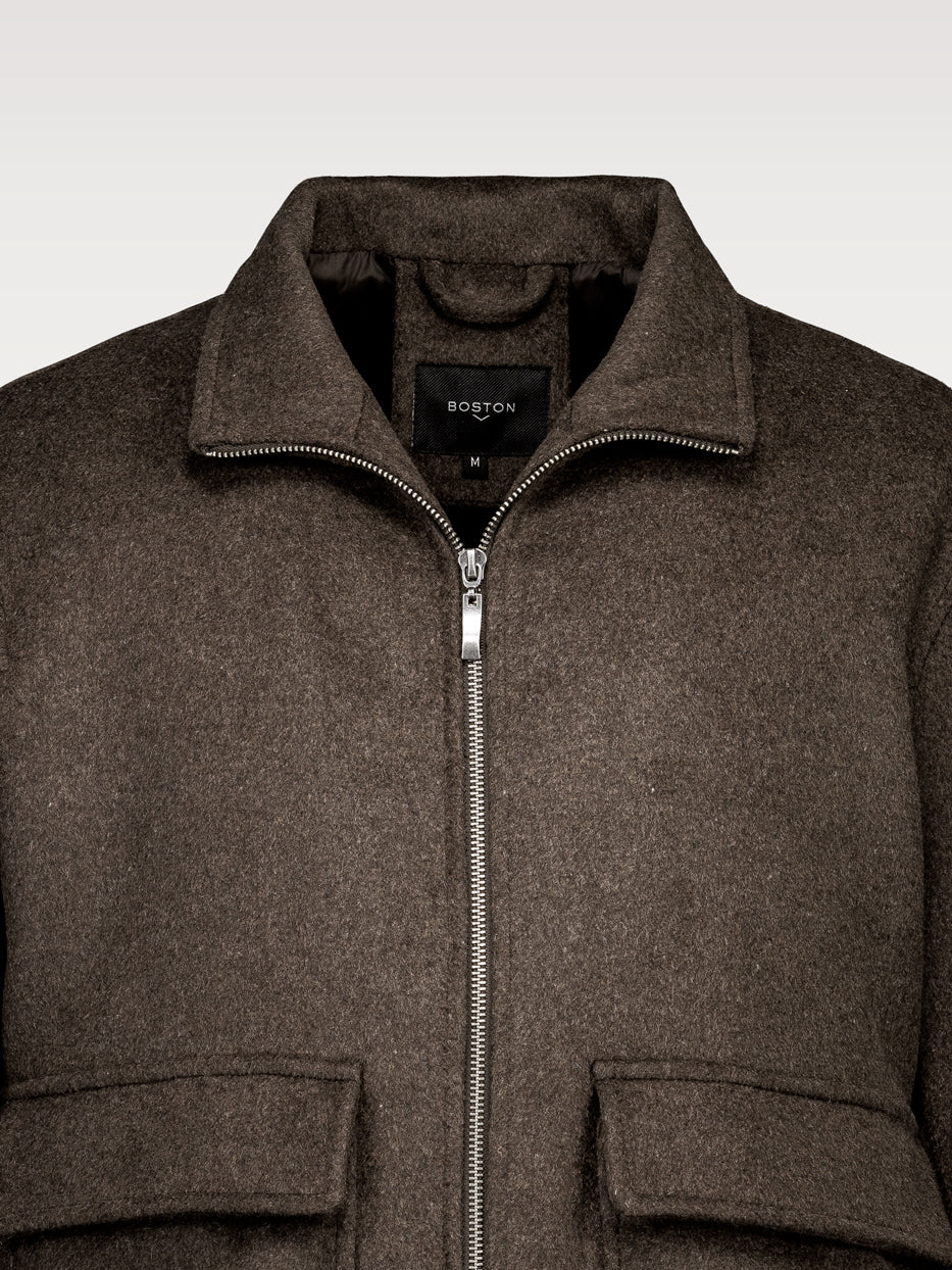 Cazadora paño cuello chimenea