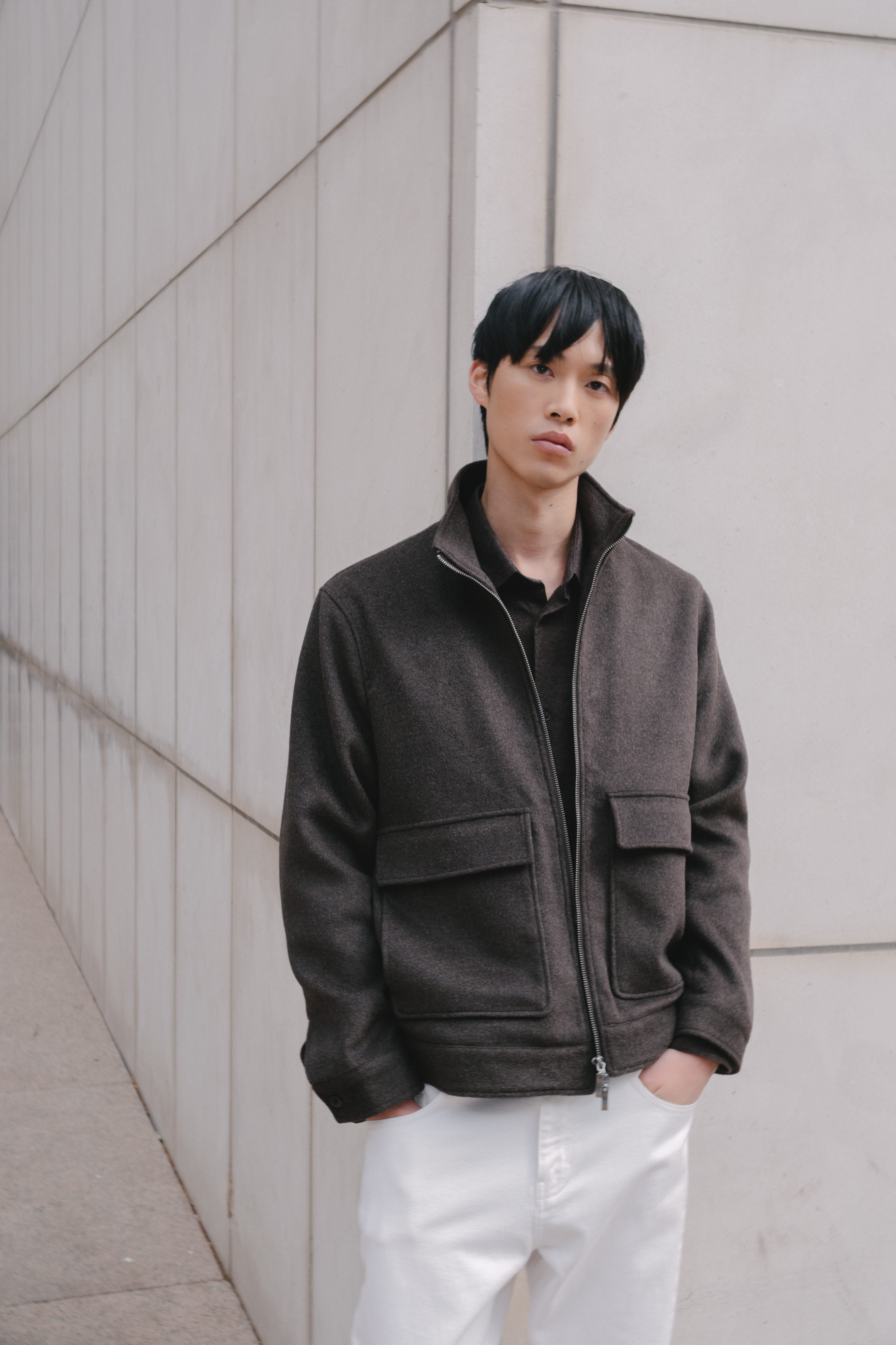 Cazadora paño cuello chimenea