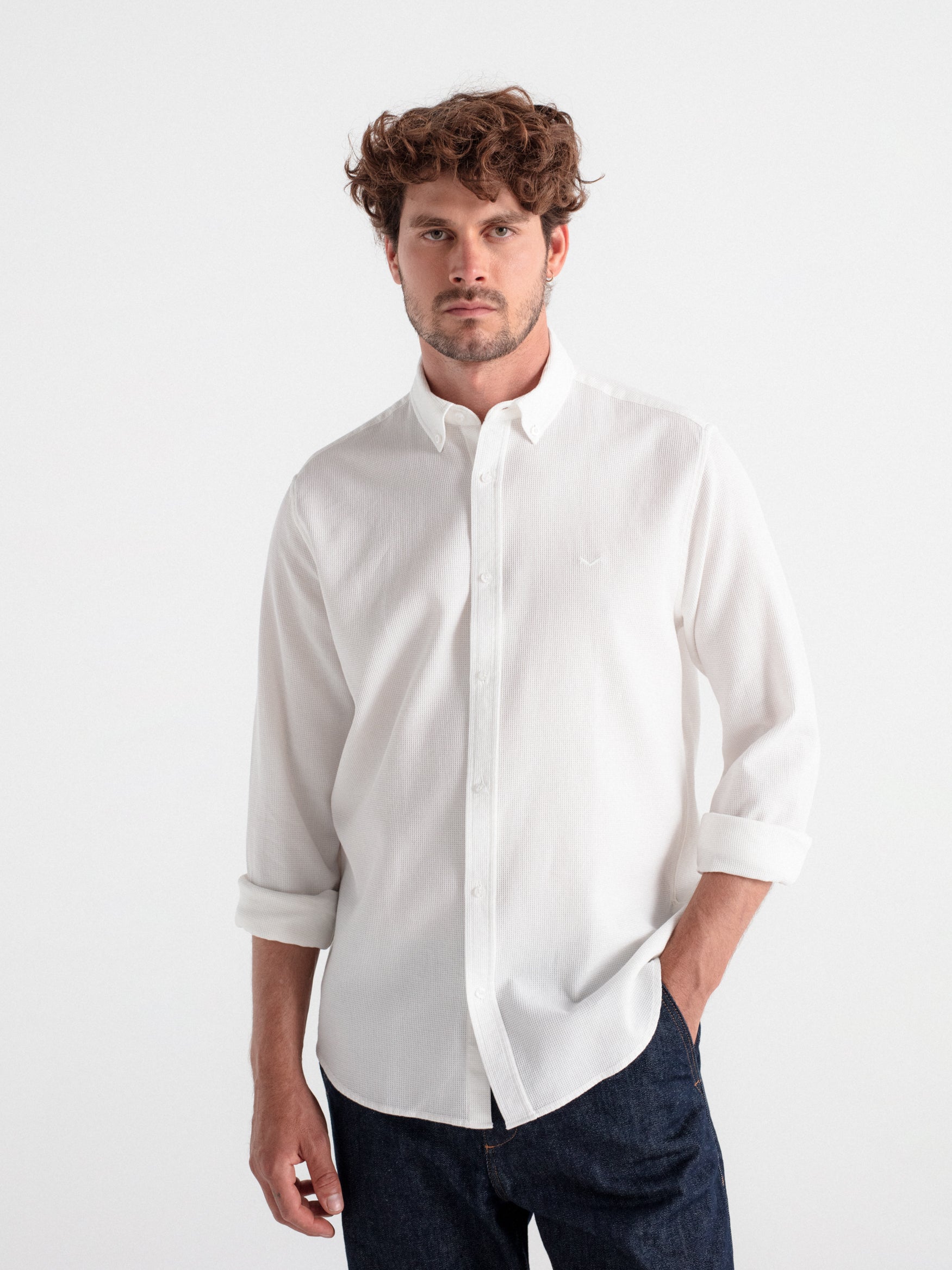 Camisa regular gofrada
