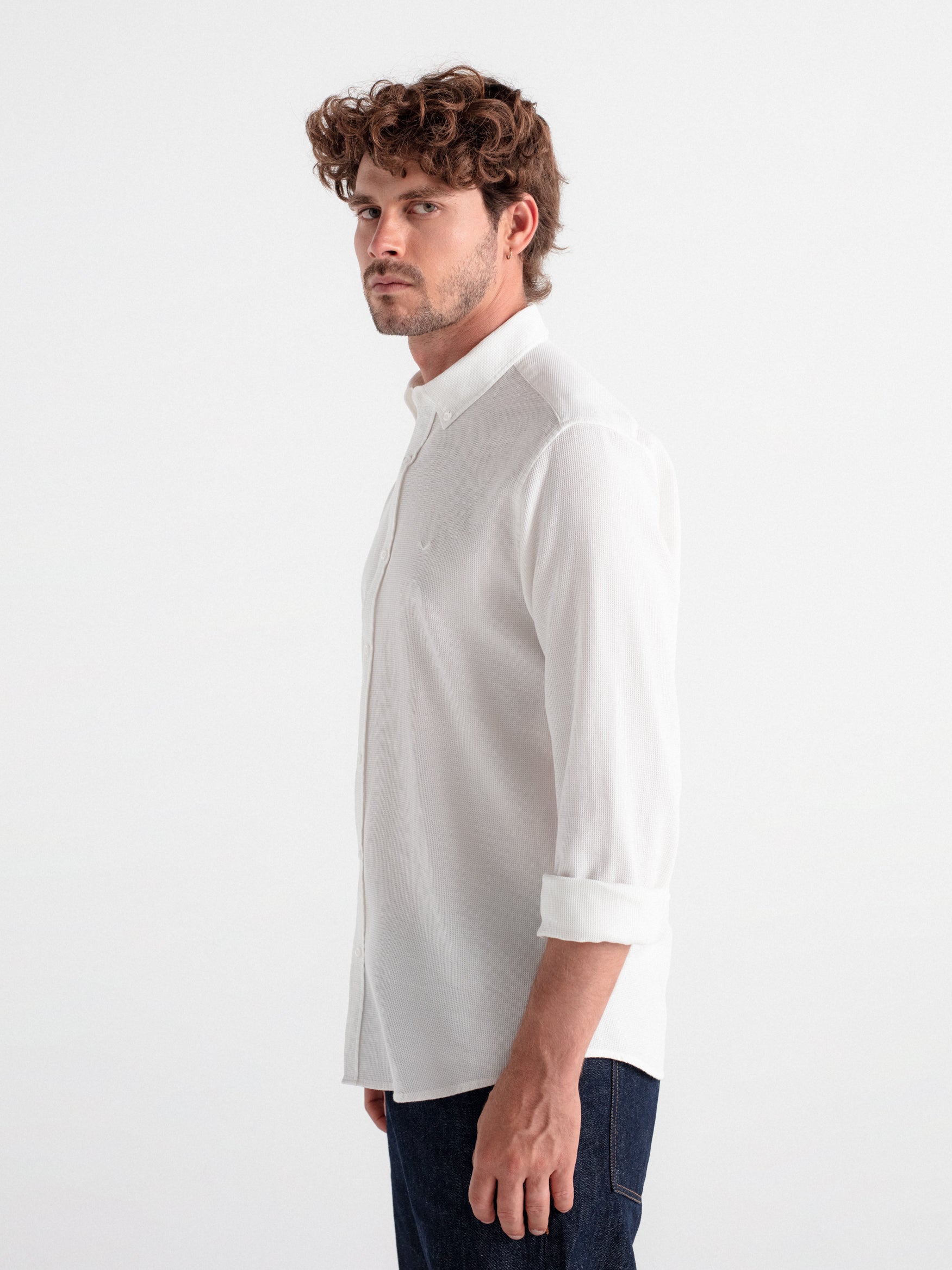 Camisa regular gofrada