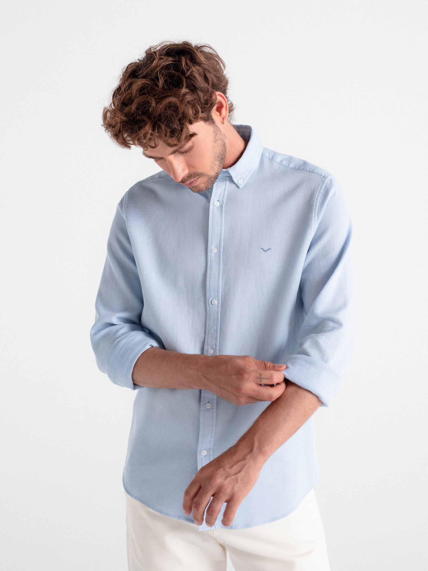 Camisa regular gofrada