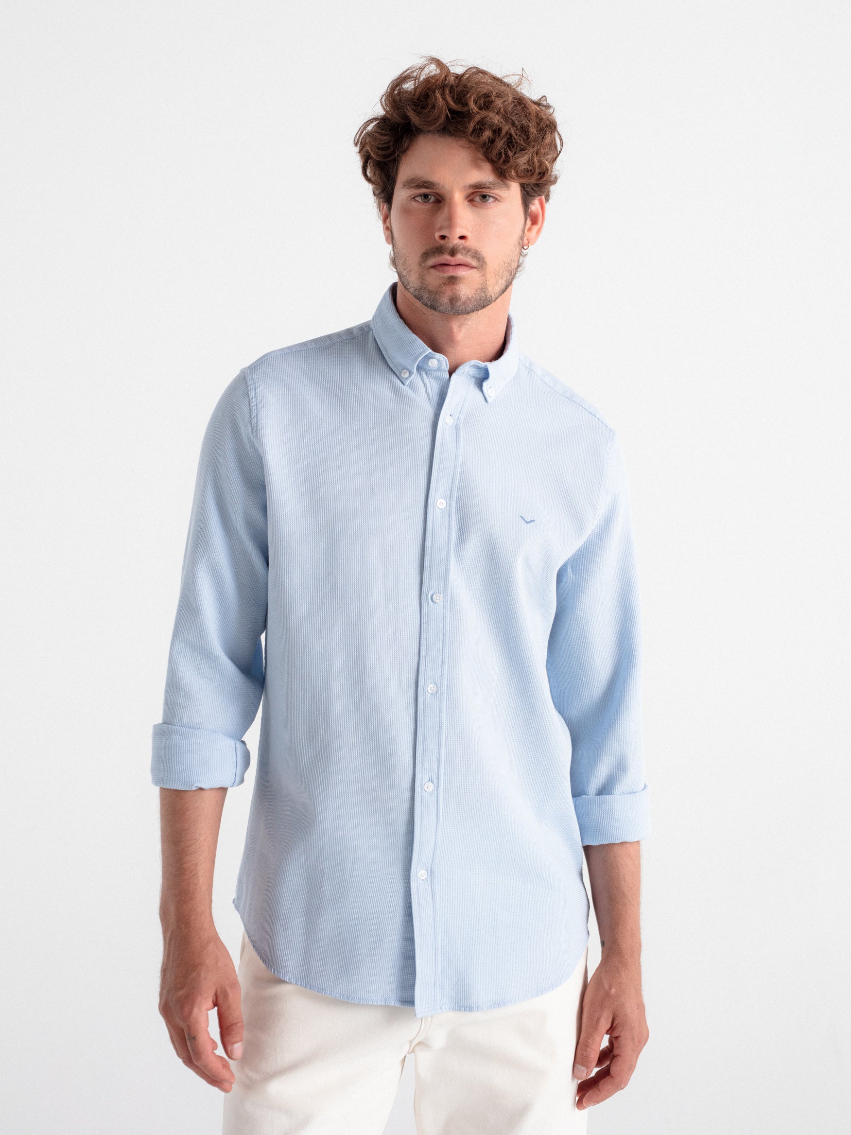 Camisa regular gofrada