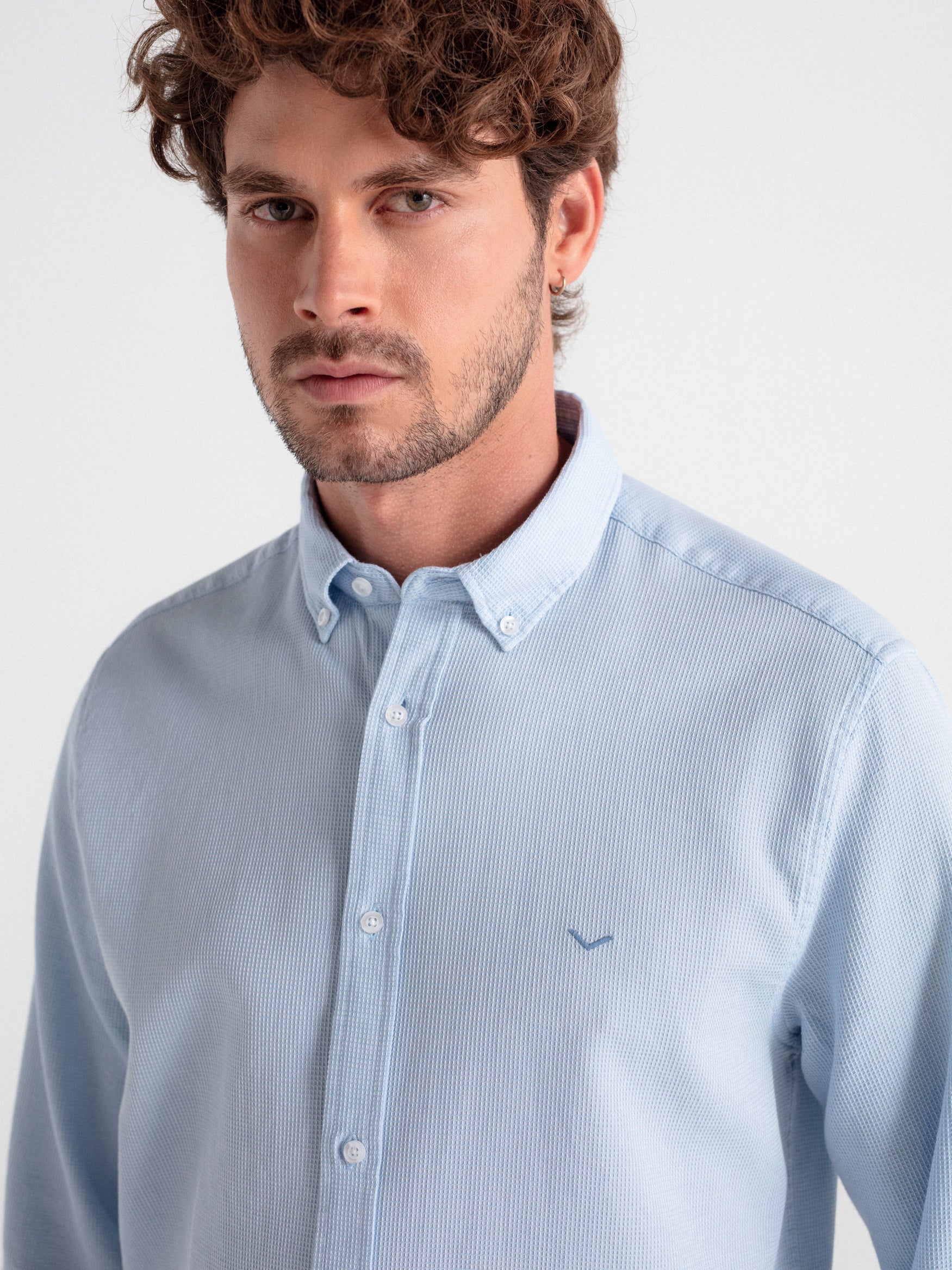 Camisa regular gofrada