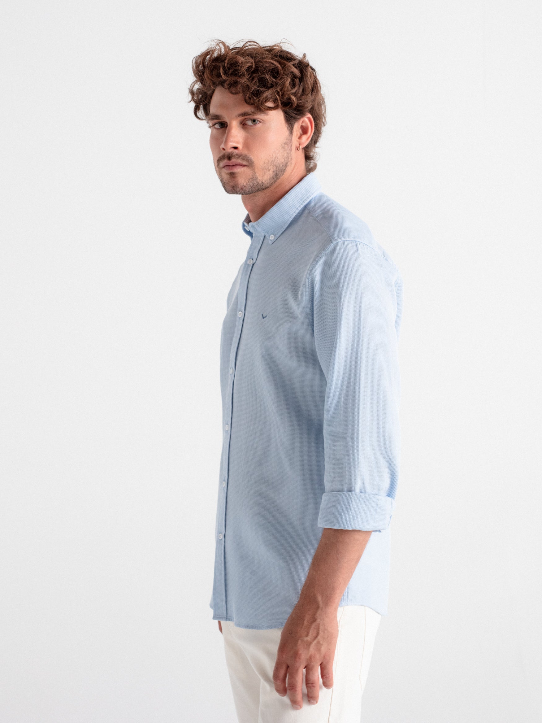 Camisa regular gofrada