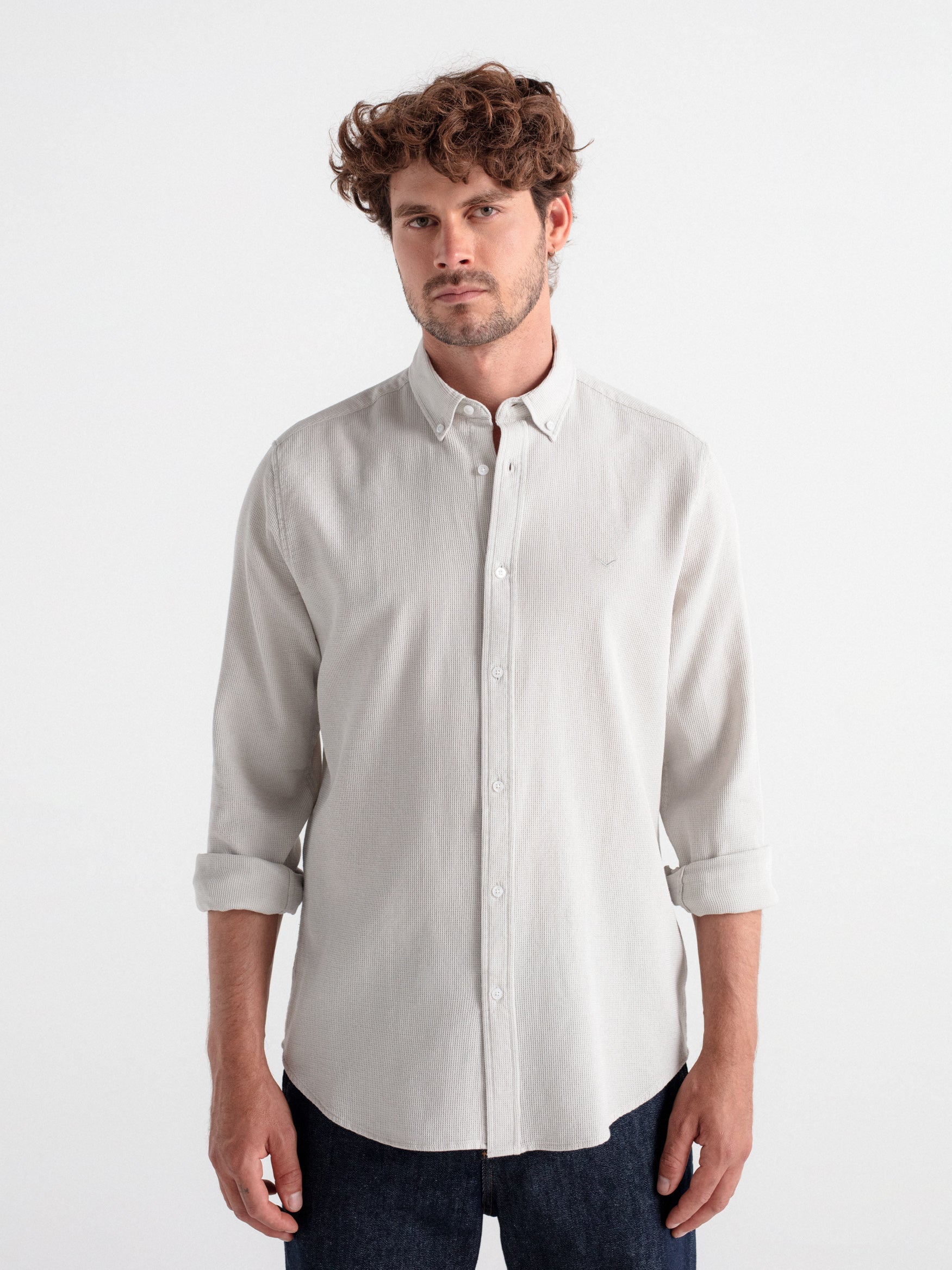 Camisa regular gofrada