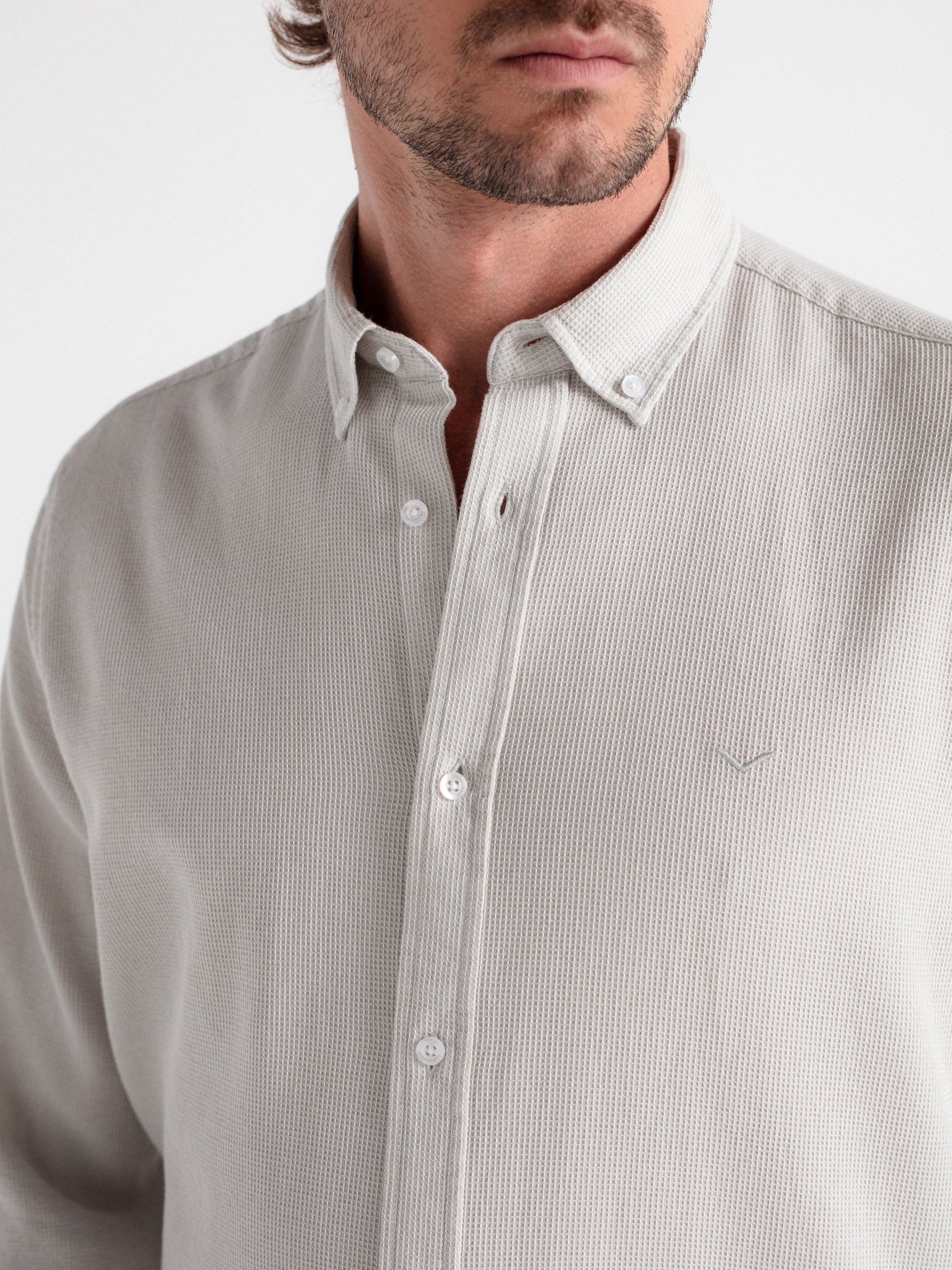 Camisa regular gofrada