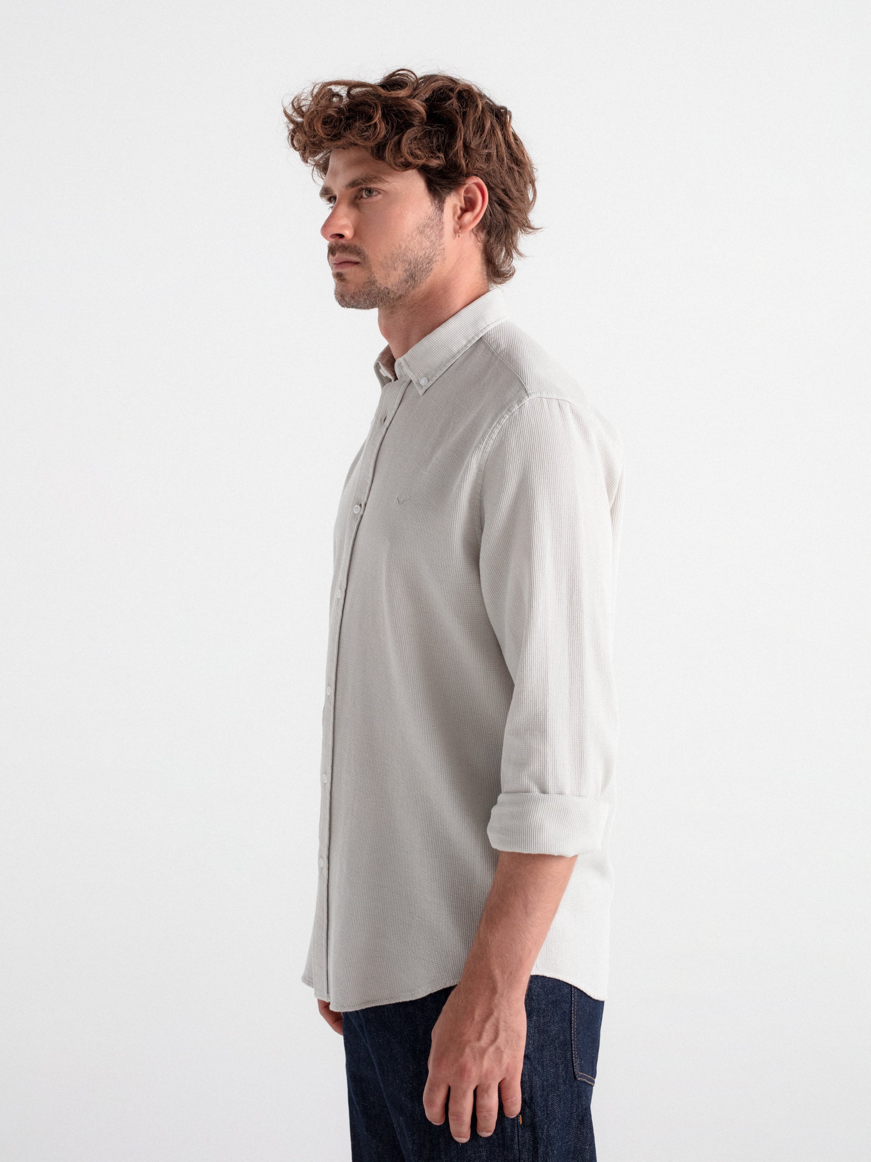 Camisa regular gofrada