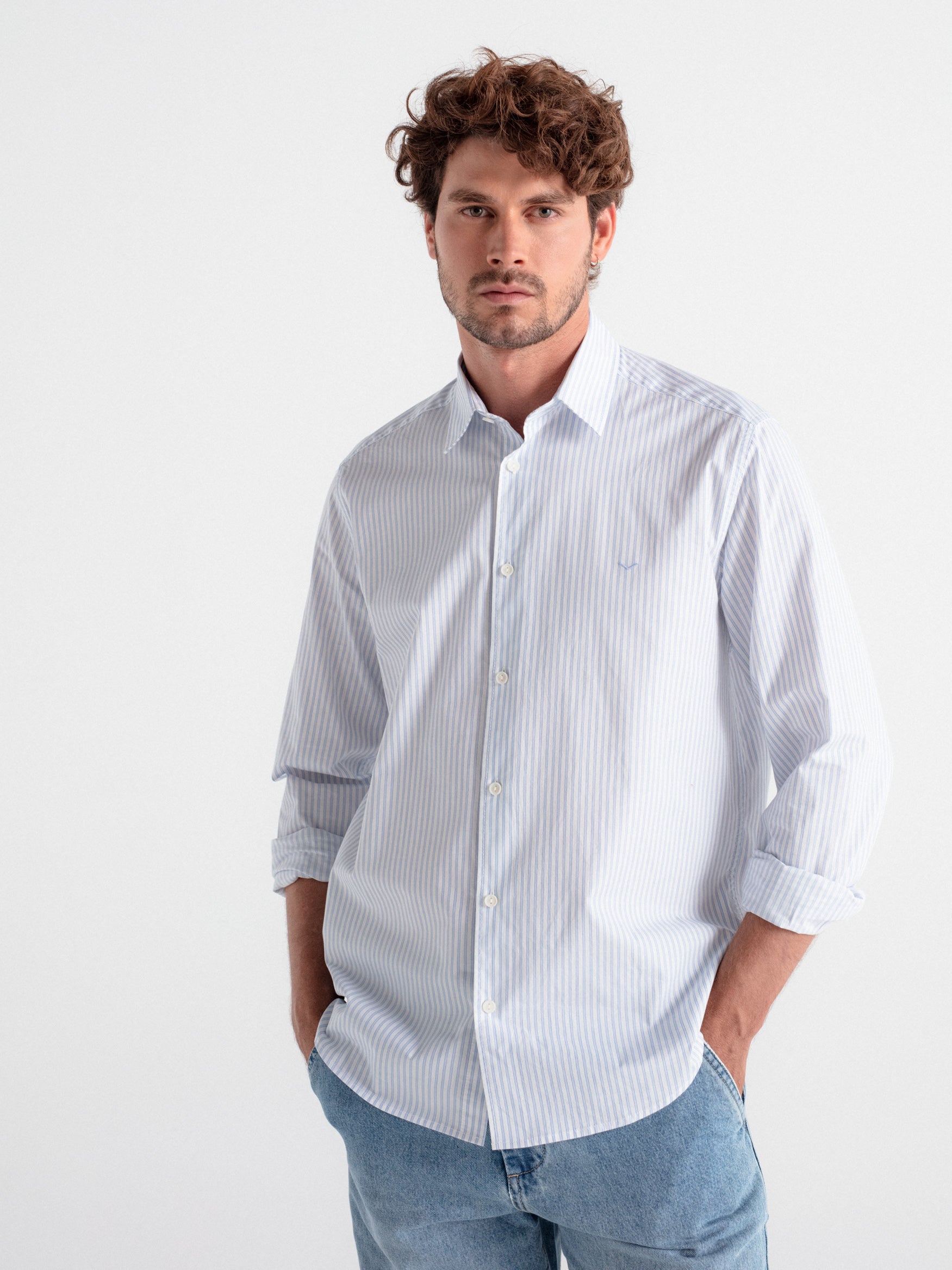 Camisa relaxed fit rayas