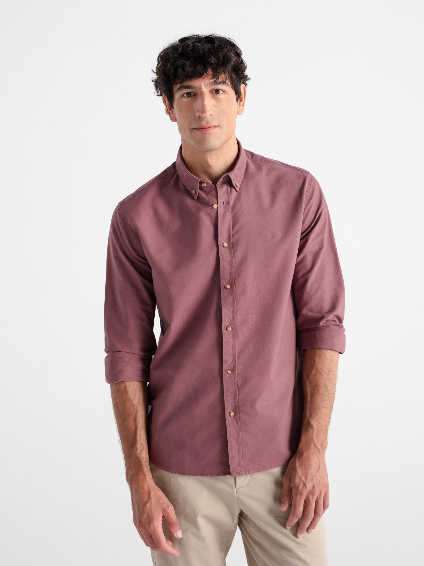 Camisa slim fit oxford algodón