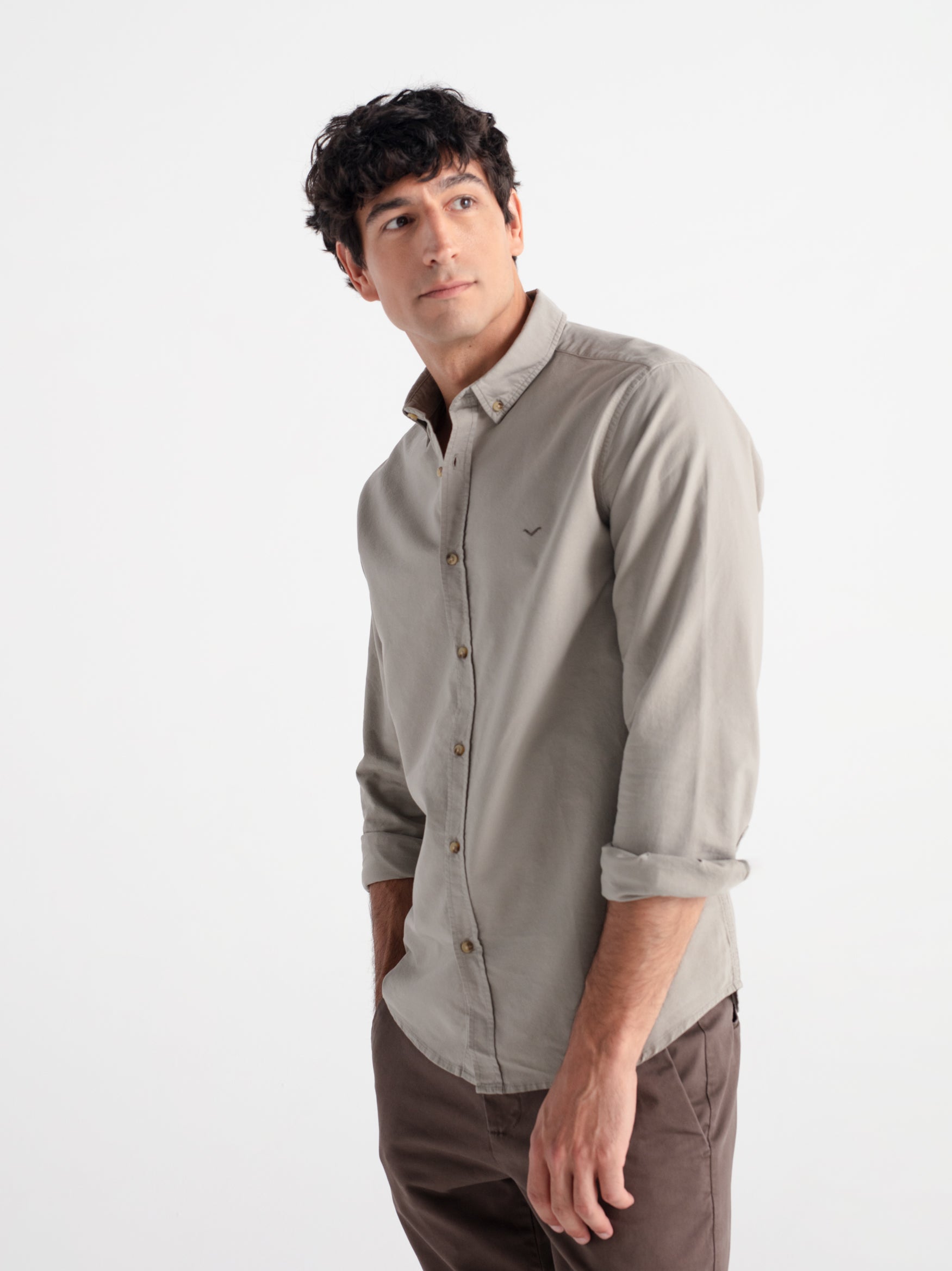 Camisa slim fit oxford algodón
